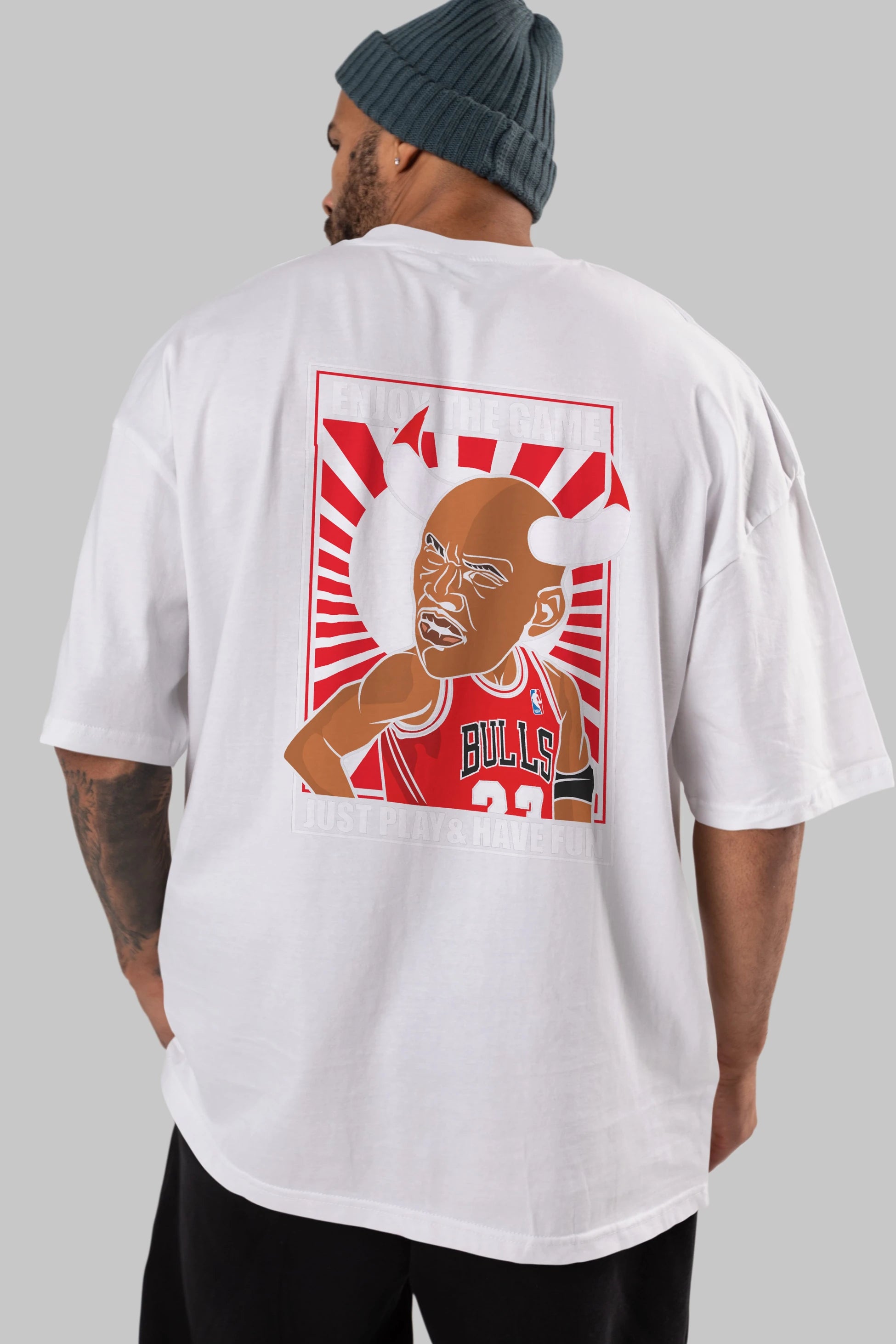 Michael Jordan Arka Baskılı Oversize t-shirt Erkek Kadın Unisex %100 Pamuk tişort