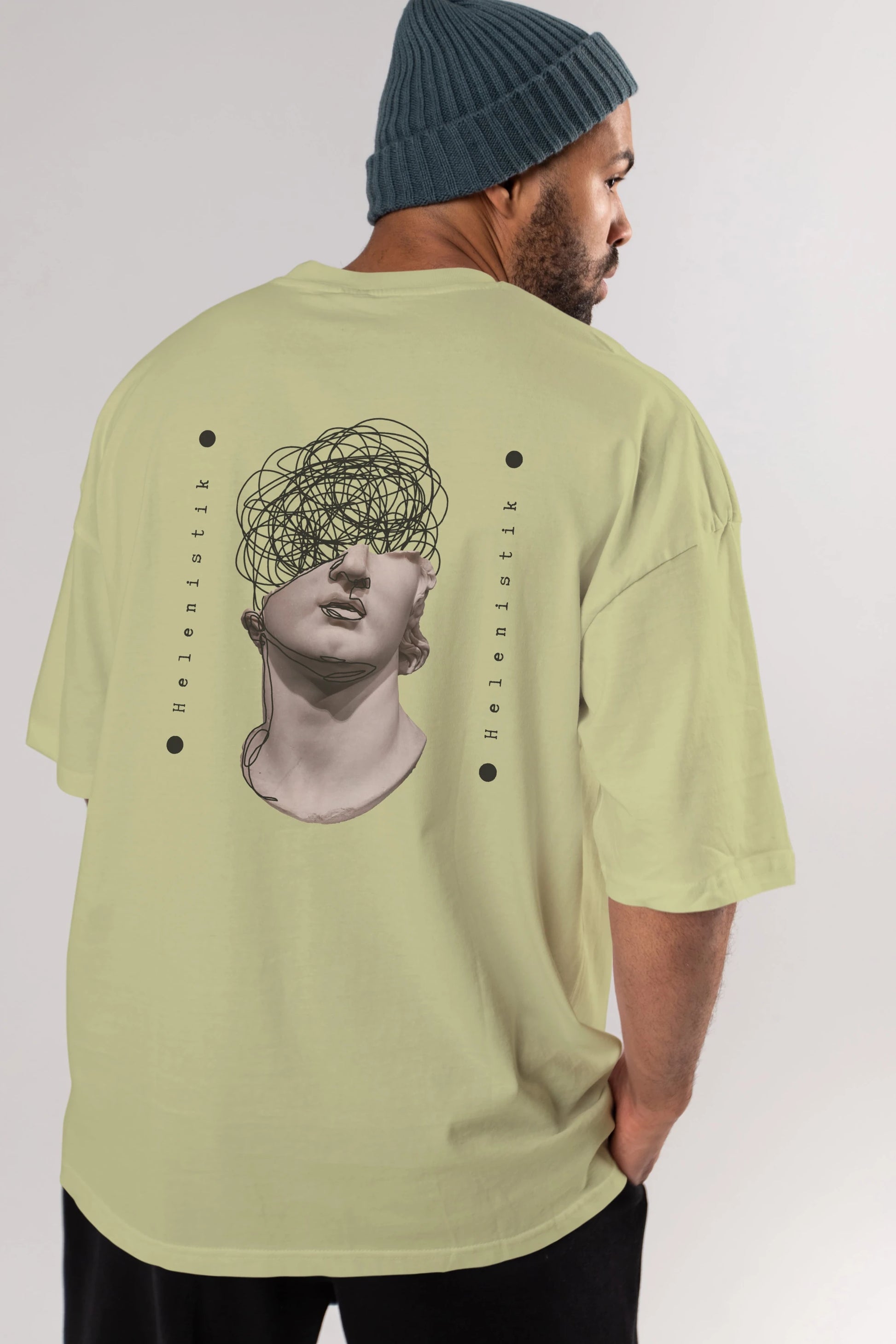 Heykel 2 Arka Baskılı Oversize t-shirt Erkek Kadın Unisex