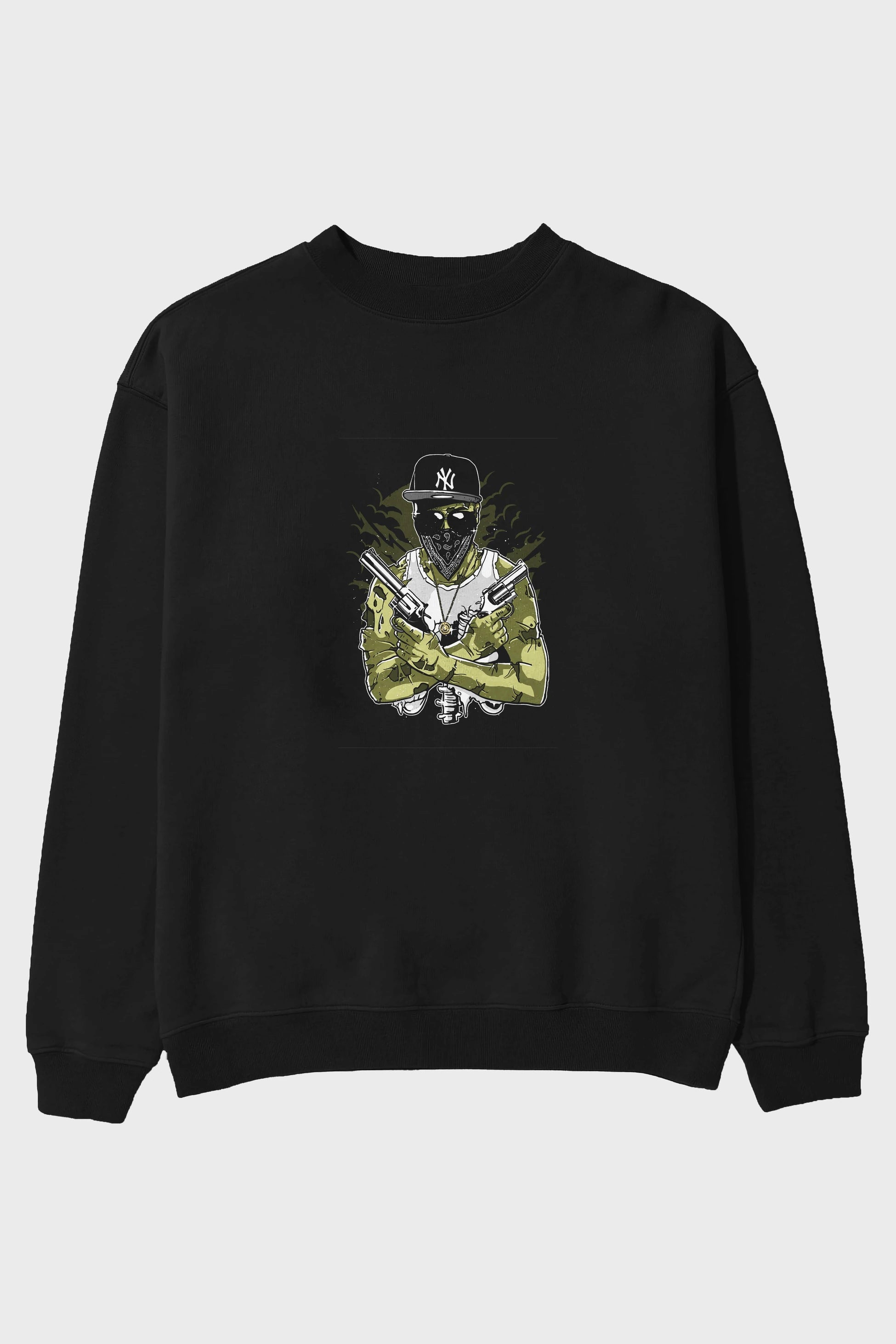 Gangsta Zombie Ön Baskılı Oversize Sweatshirt Erkek Kadın Unisex
