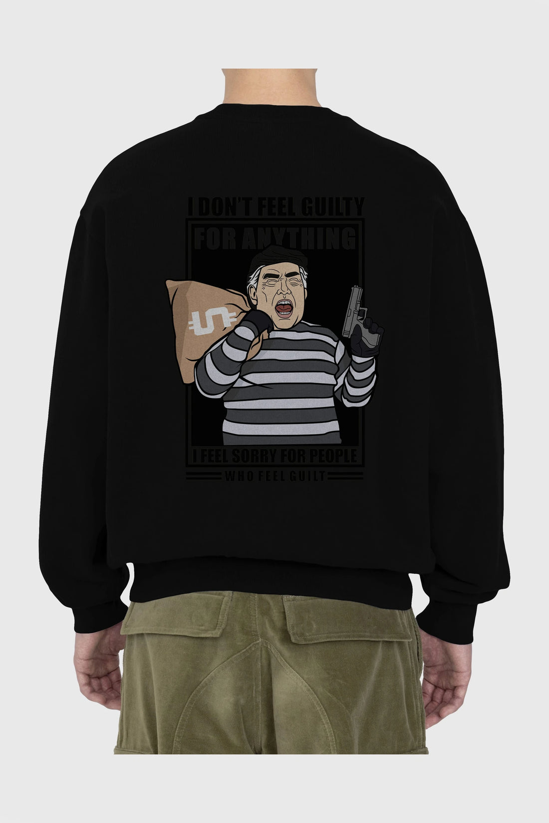 Criminal Trump Arka Baskılı Oversize Sweatshirt Erkek Kadın Unisex