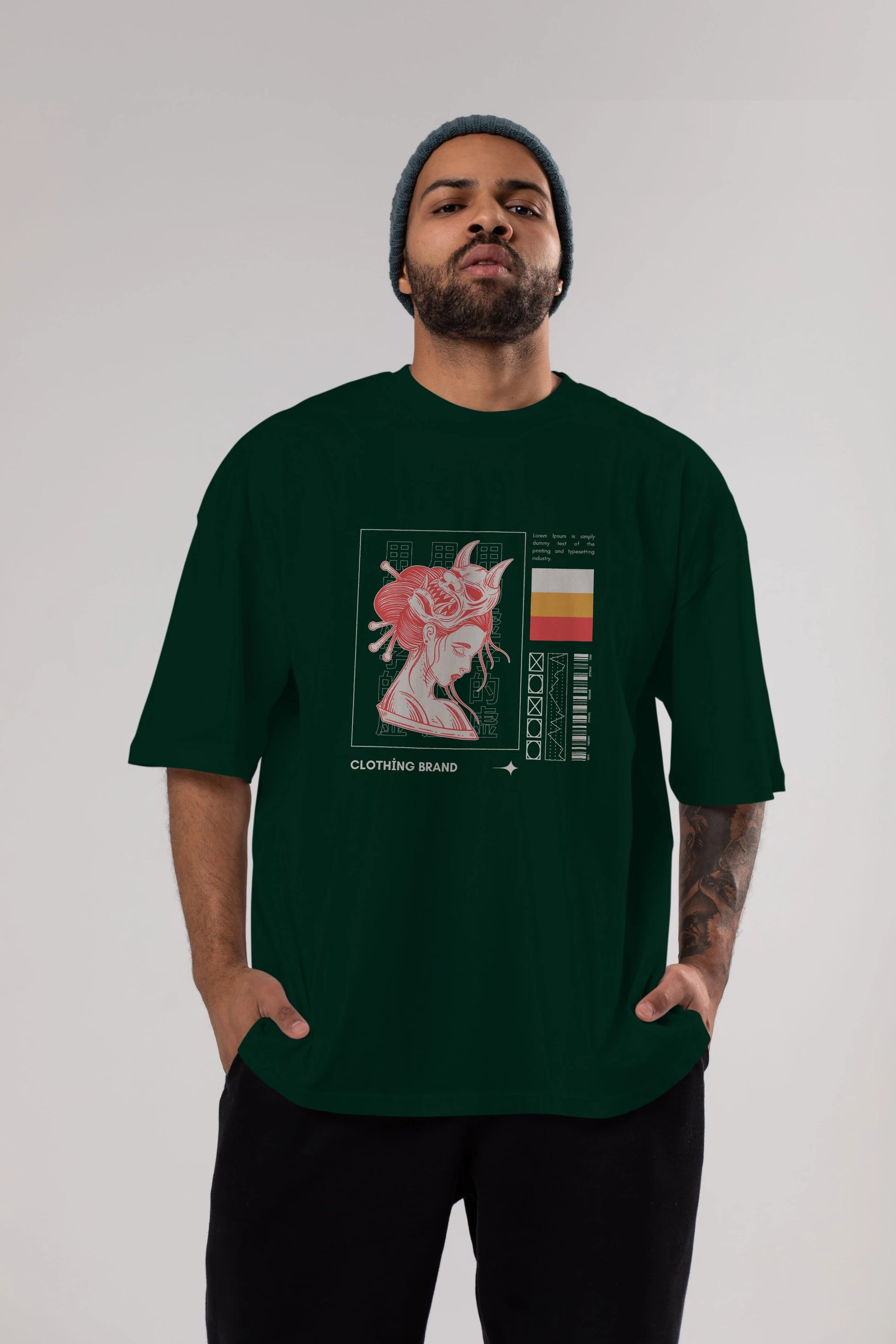 Hipster Japanese Style 2 Ön Baskılı Oversize t-shirt Erkek Kadın Unisex