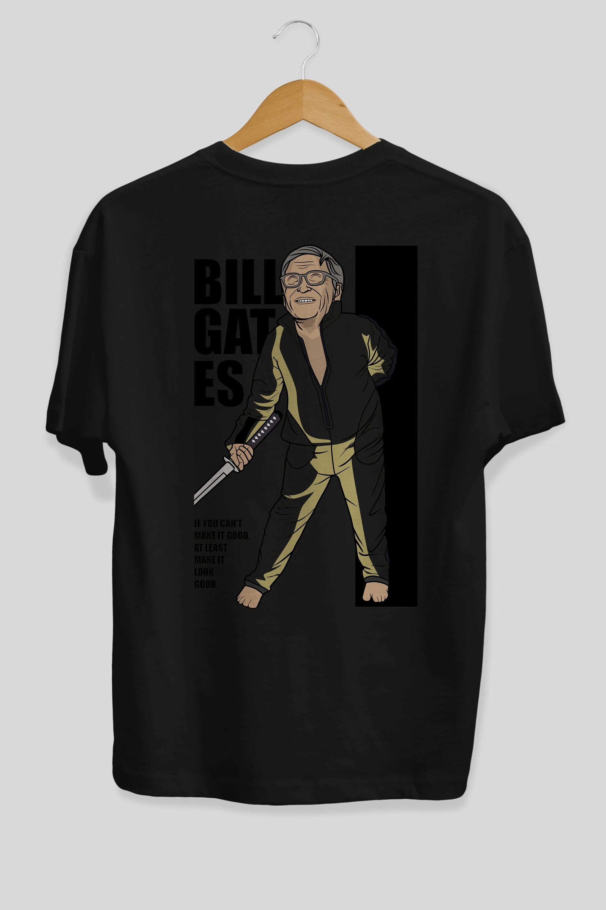Bill Gates Arka Baskılı Oversize t-shirt Erkek Kadın Unisex %100 Pamuk tişort