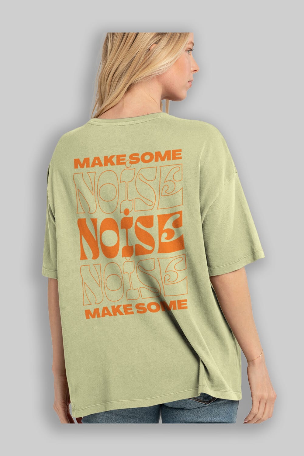 Make Some Noise Yazılı 2 Arka Baskılı Oversize t-shirt Erkek Kadın Unisex
