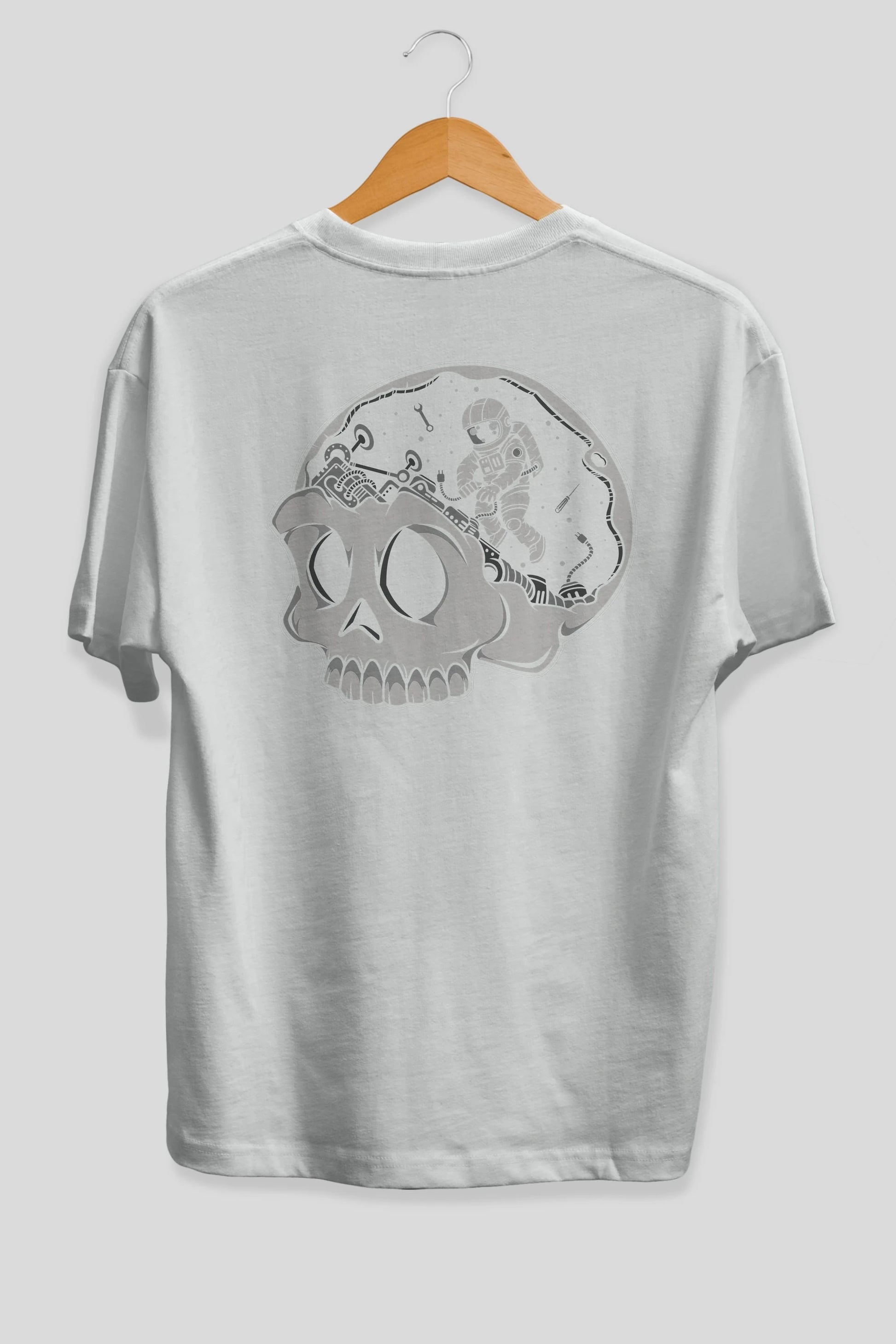 Astronaut Skull Brain Arka Baskılı Oversize t-shirt Erkek Kadın Unisex