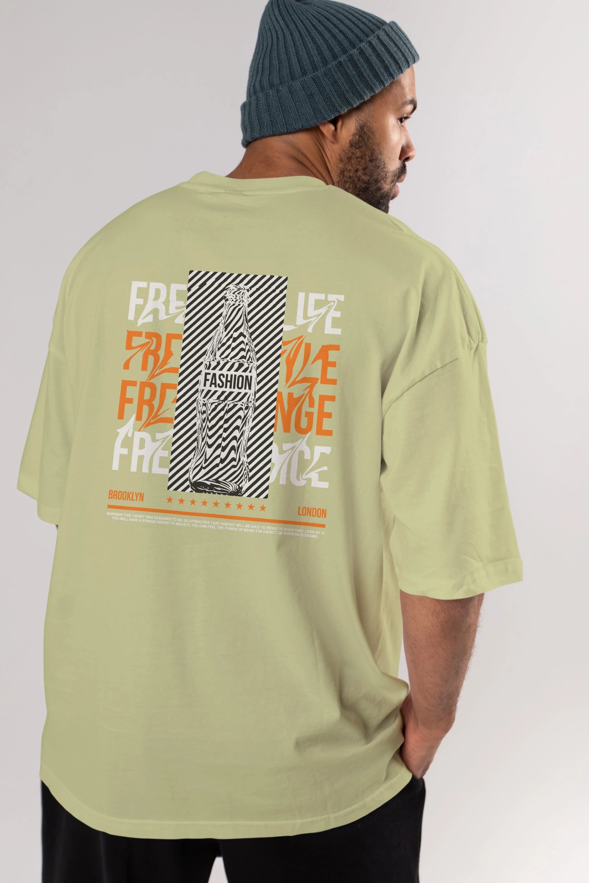 Freedom Life Arka Baskılı Oversize t-shirt Erkek Kadın Unisex