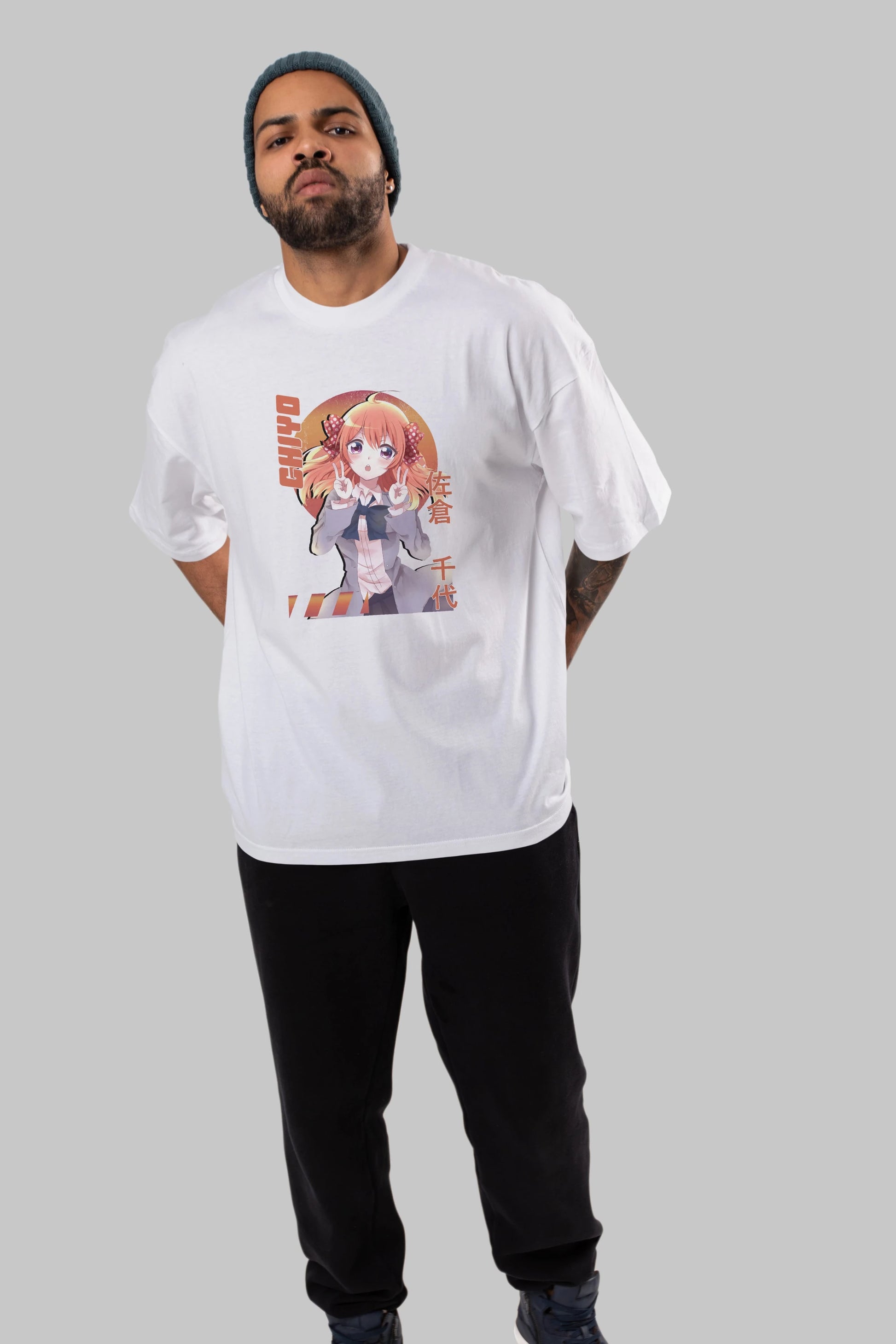 Chiyo Sakura 5 Anime Ön Baskılı Oversize t-shirt %100 pamuk Erkek Kadın Unisex