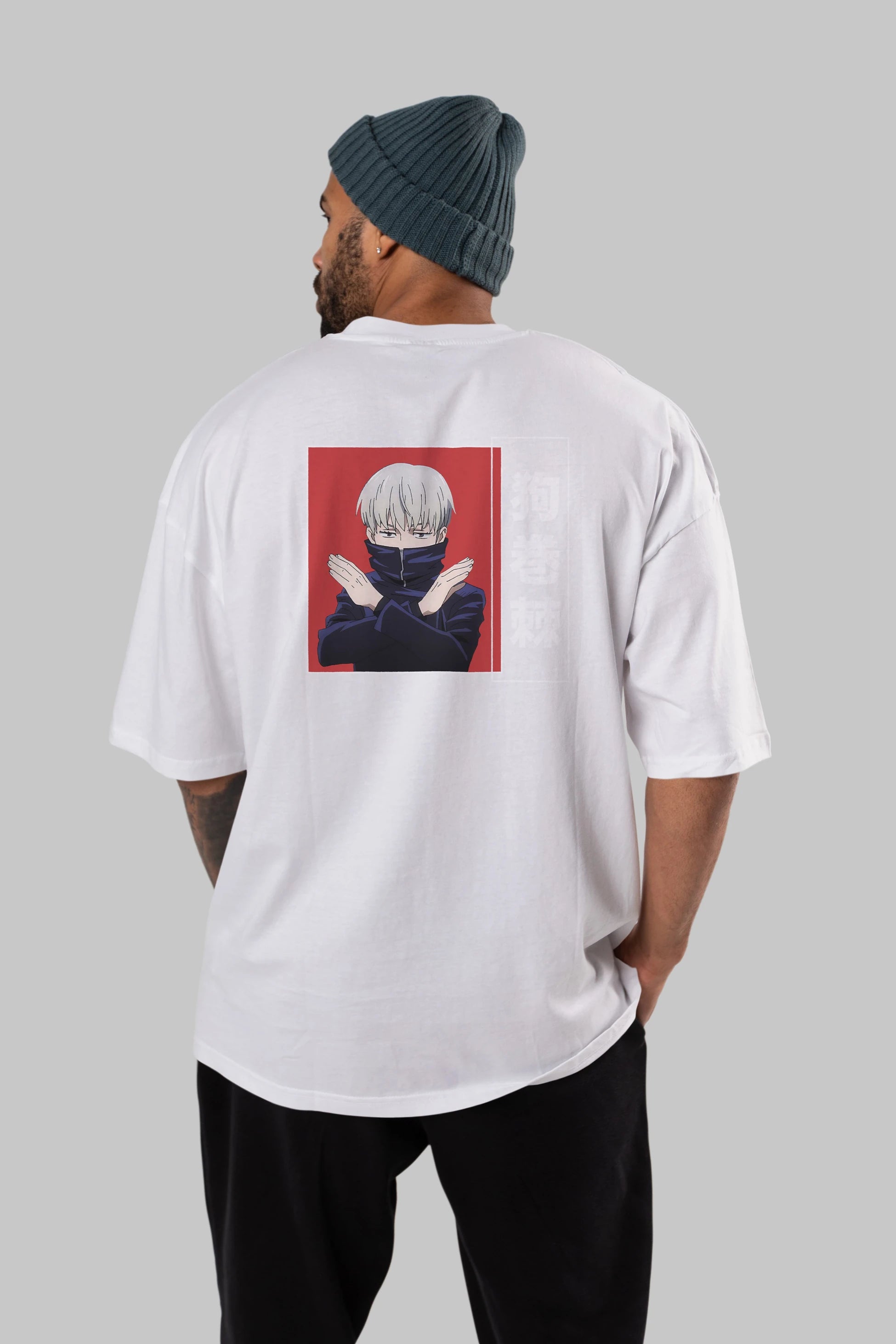 Toge Inumaki Anime Arka Baskılı Oversize t-shirt Erkek Kadın Unisex