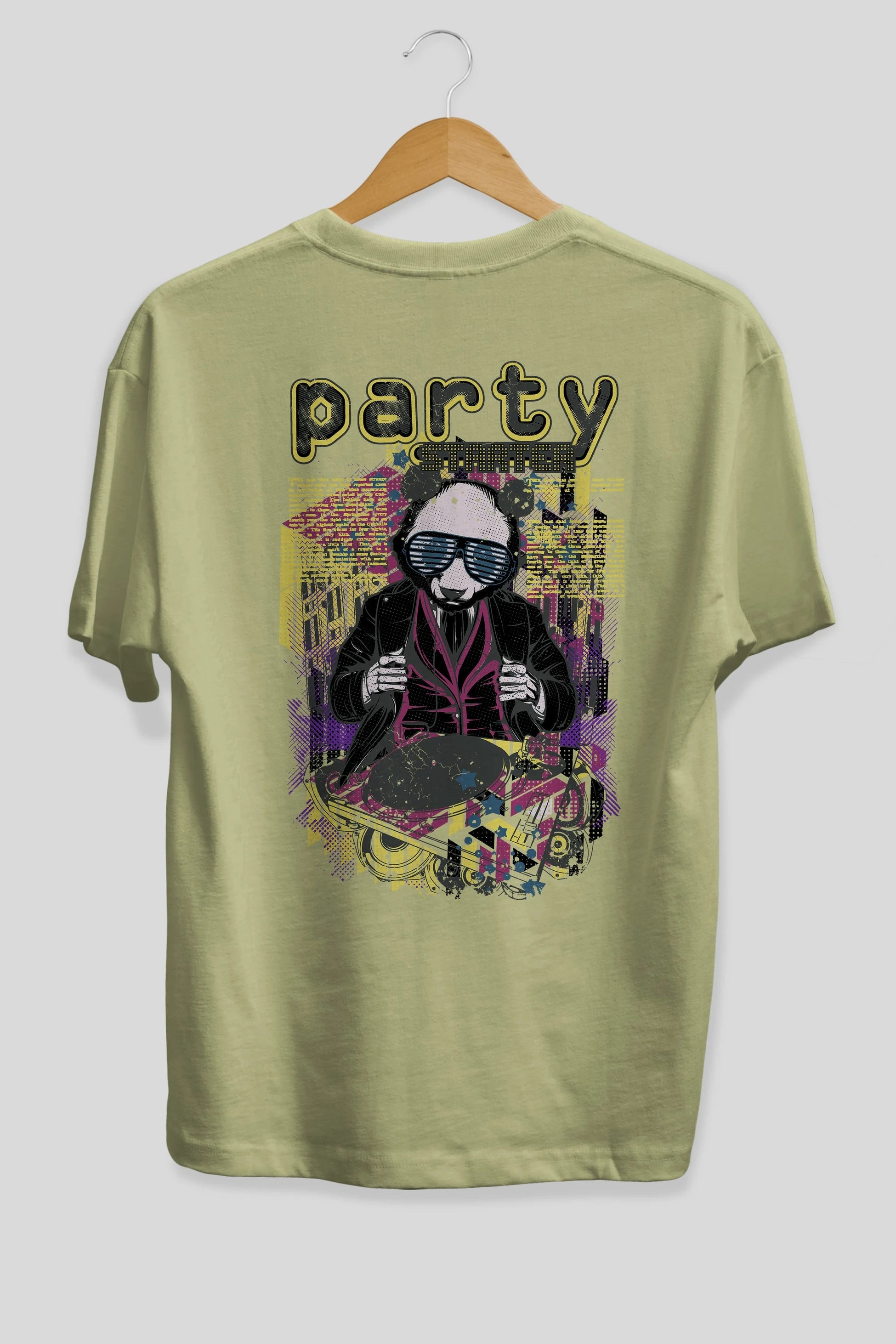 Party Starter Arka Baskılı Oversize t-shirt Erkek Kadın Unisex