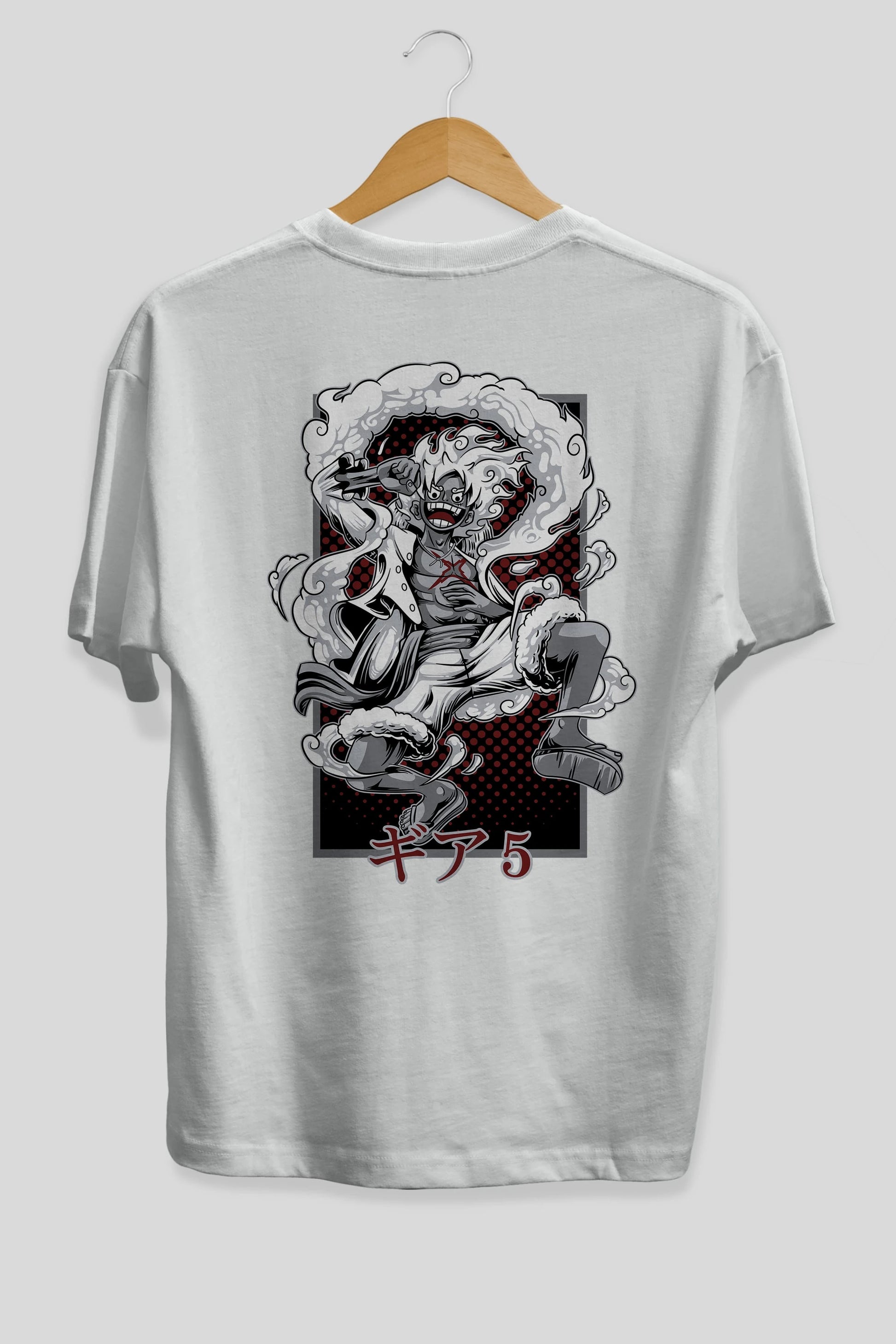 LUFFY GEAR 5 Anime Arka Baskılı Oversize t-shirt Erkek Kadın Unisex