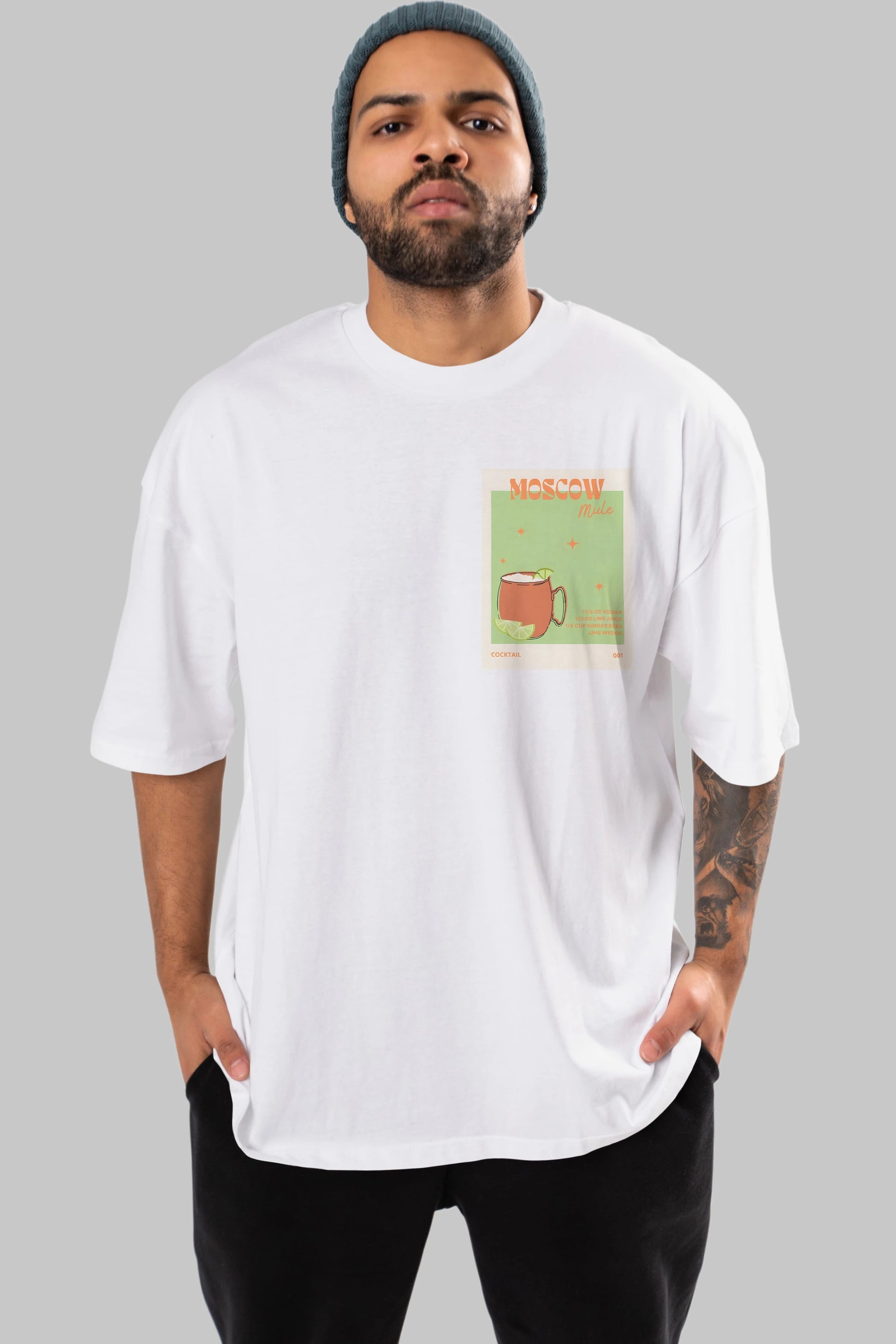 Moscow Mule 2 Ön Sol Baskılı Oversize t-shirt Erkek Kadın Unisex %100 Pamuk Bisiklet Yaka tişort