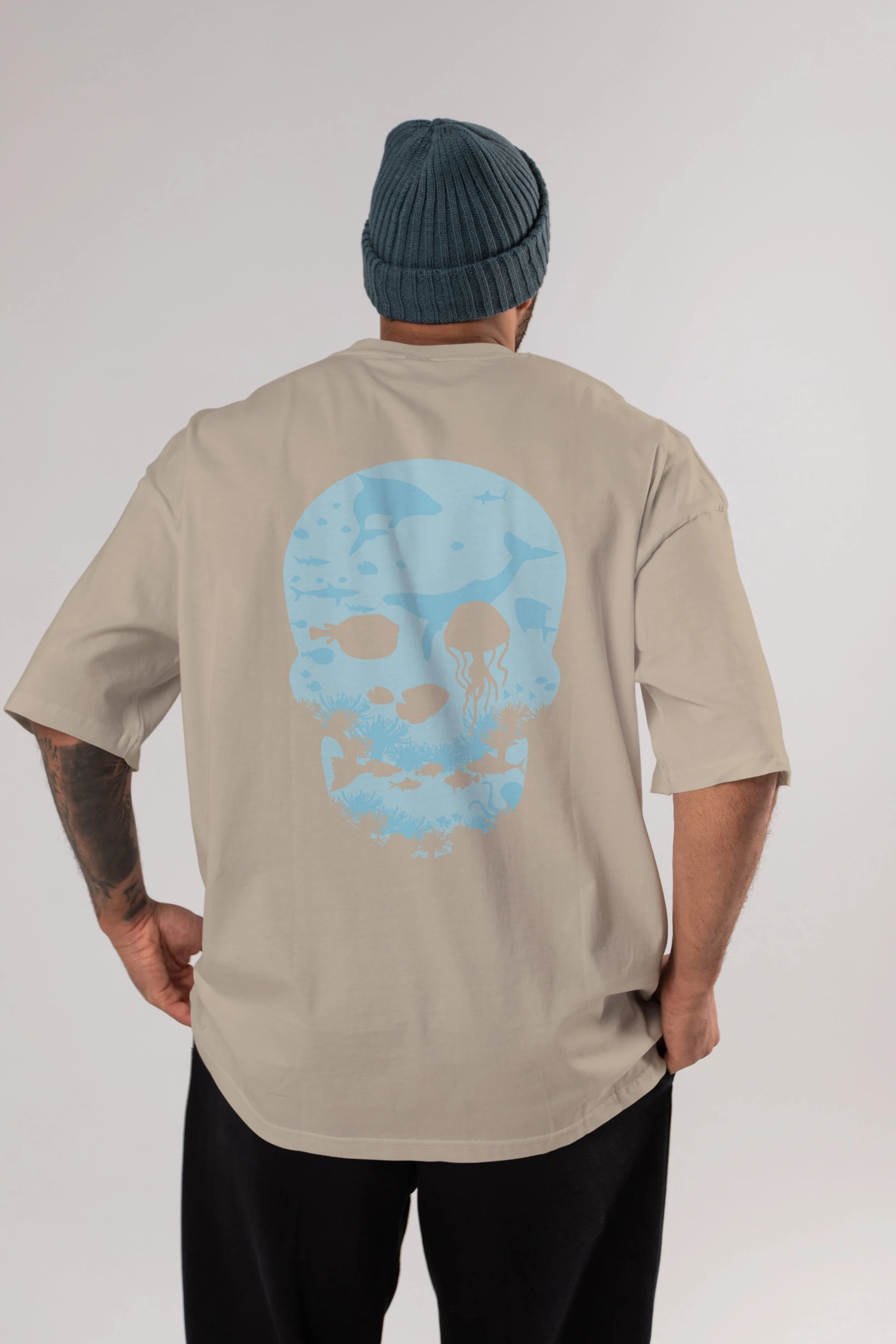 Dead Sea Arka Baskılı Oversize t-shirt %100 pamuk Erkek Kadın Unisex