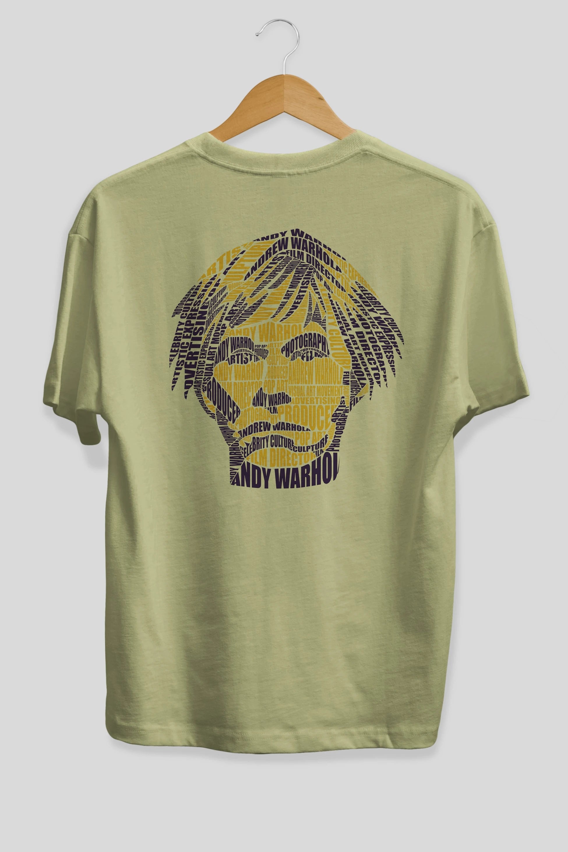 Andy Warhol Calligram Arka Baskılı Oversize t-shirt %100 pamuk Erkek Kadın Unisex
