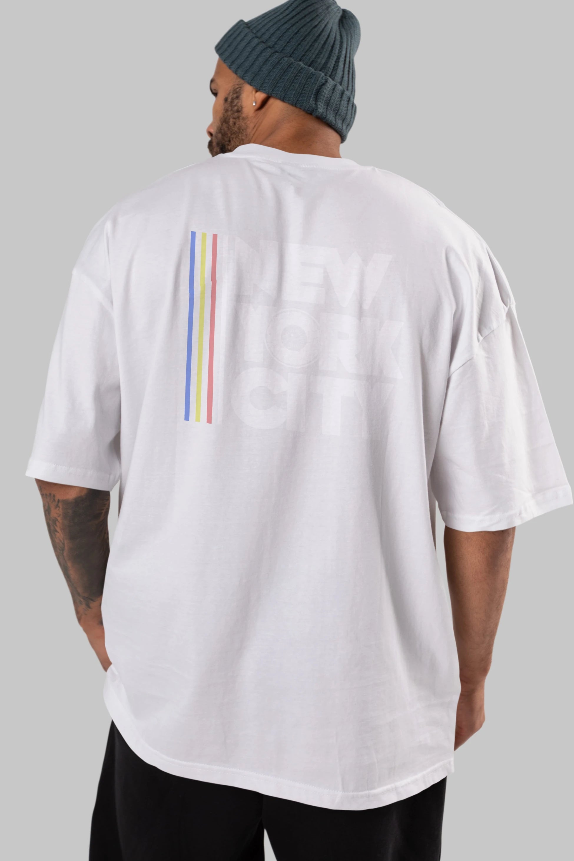 New York City Style Arka Baskılı Oversize t-shirt Erkek Kadın Unisex