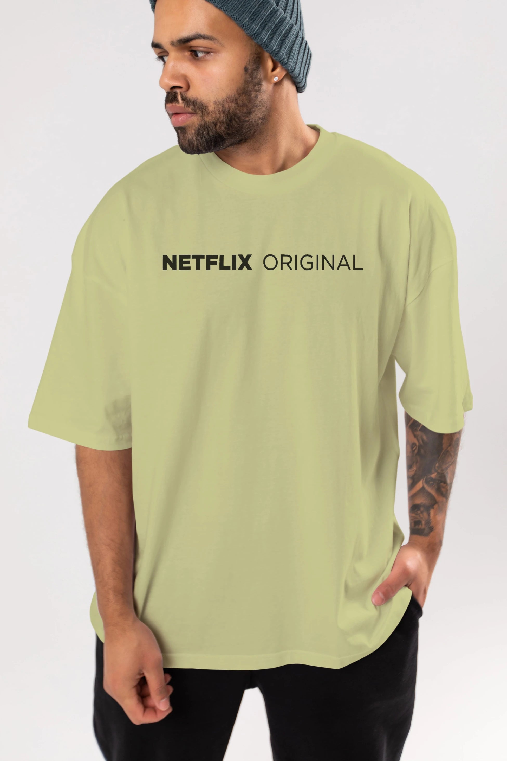Netflix Original Ön Baskılı Oversize t-shirt %100 pamuk Erkek Kadın Unisex