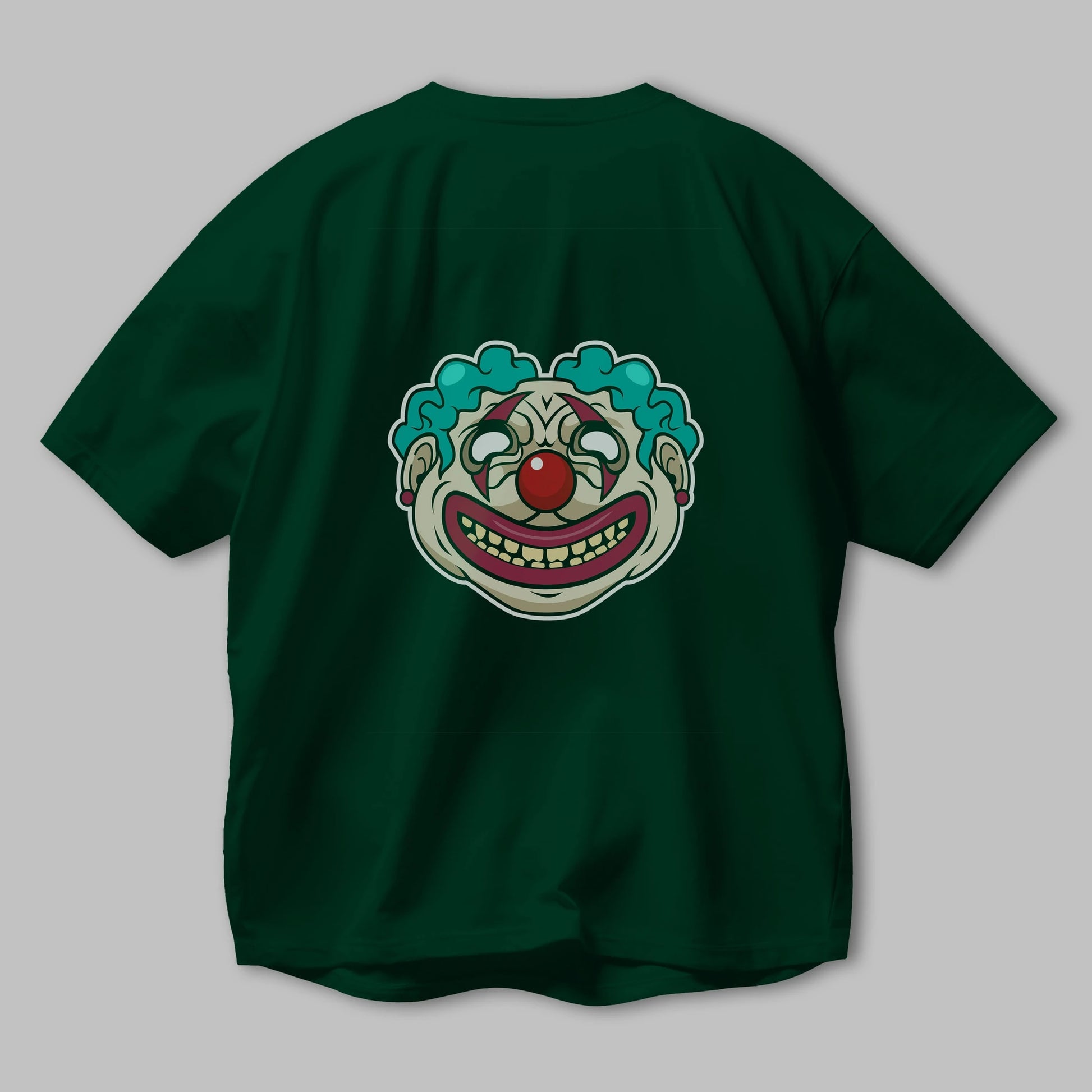 Clown Head Arka Baskılı Oversize t-shirt Erkek Kadın Unisex %100 Pamuk tişort