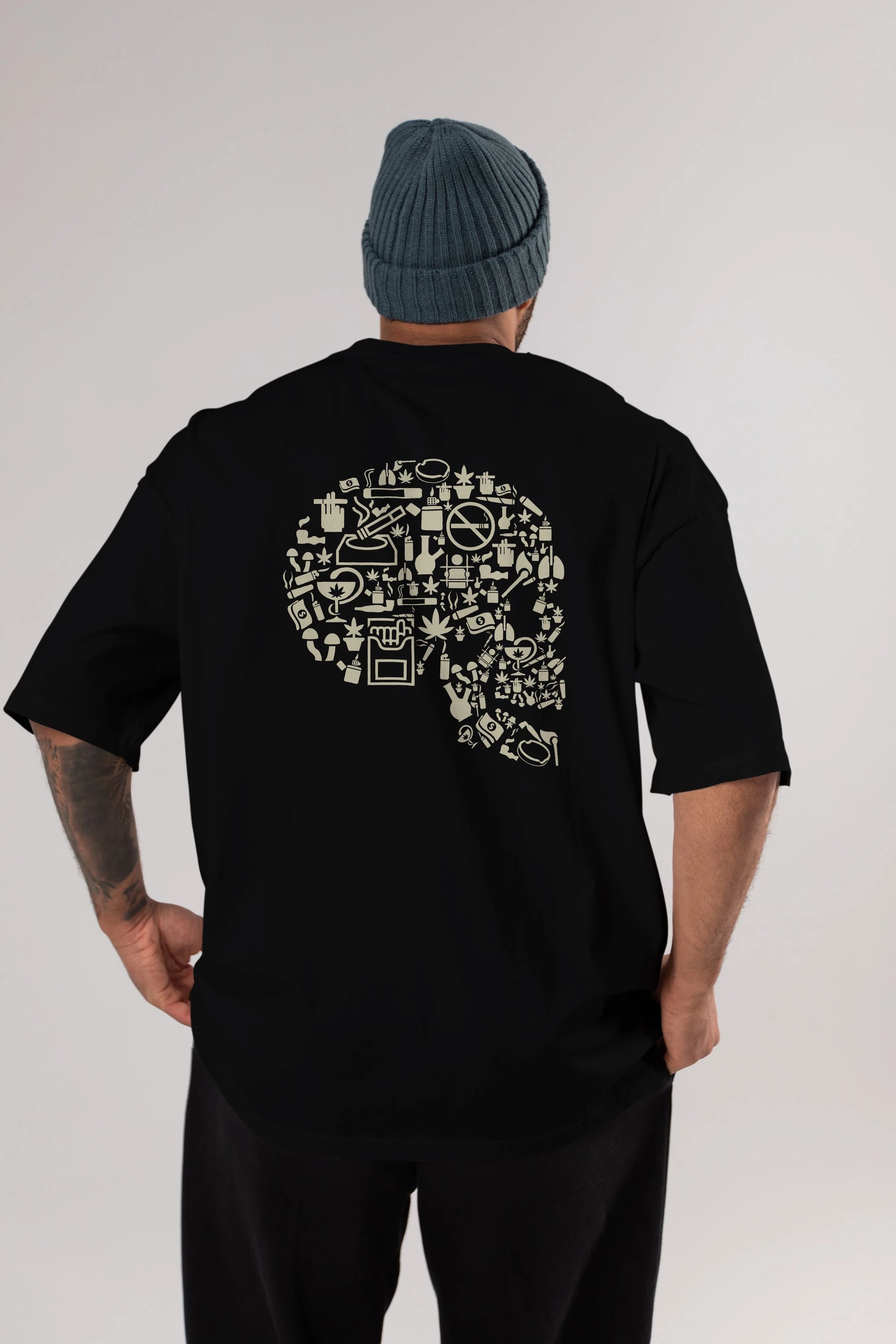 Smoking Kills Arka Baskılı Oversize t-shirt %100 pamuk Erkek Kadın Unisex