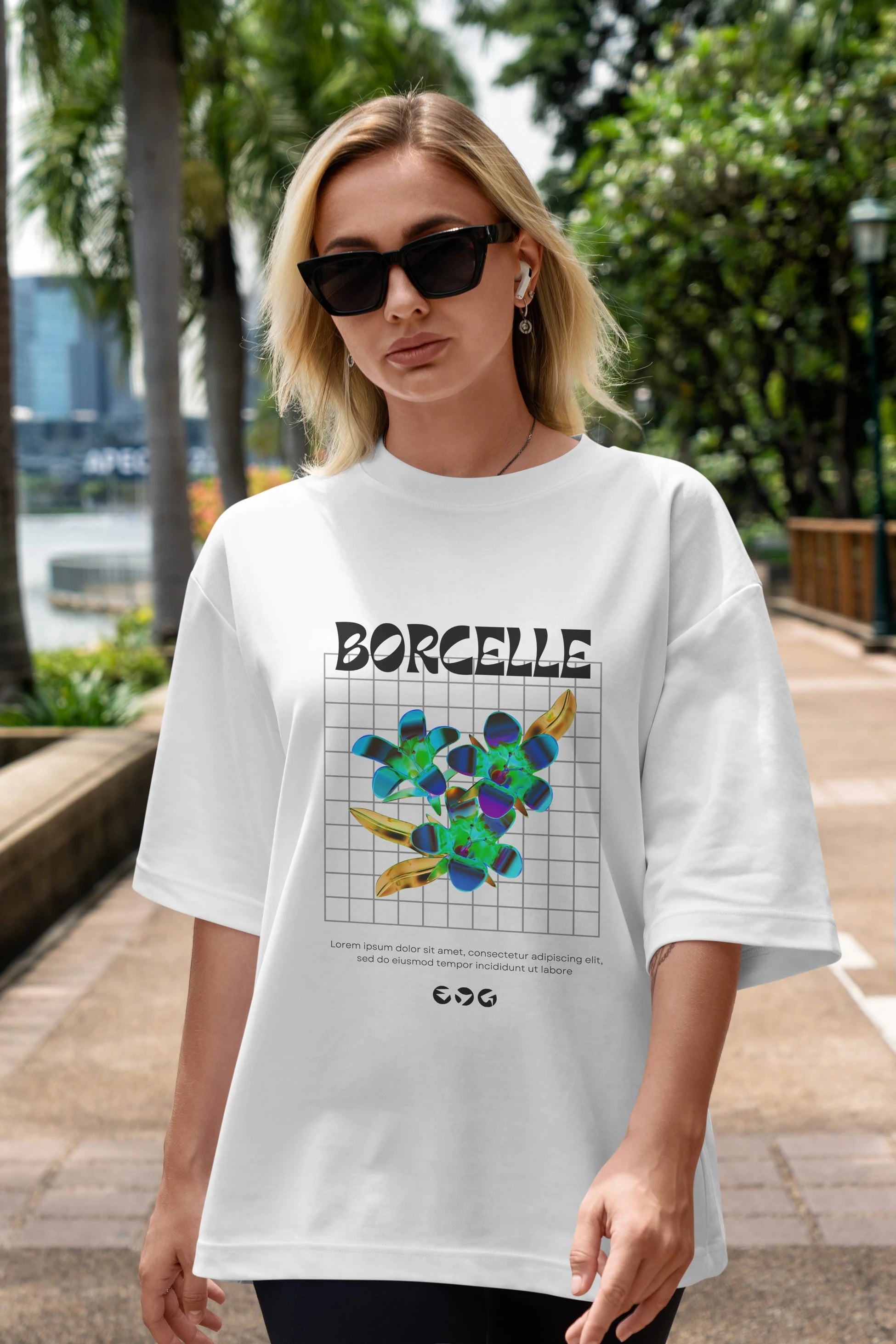 Borcelle Streetwear Ön Baskılı Oversize t-shirt Erkek Kadın Unisex