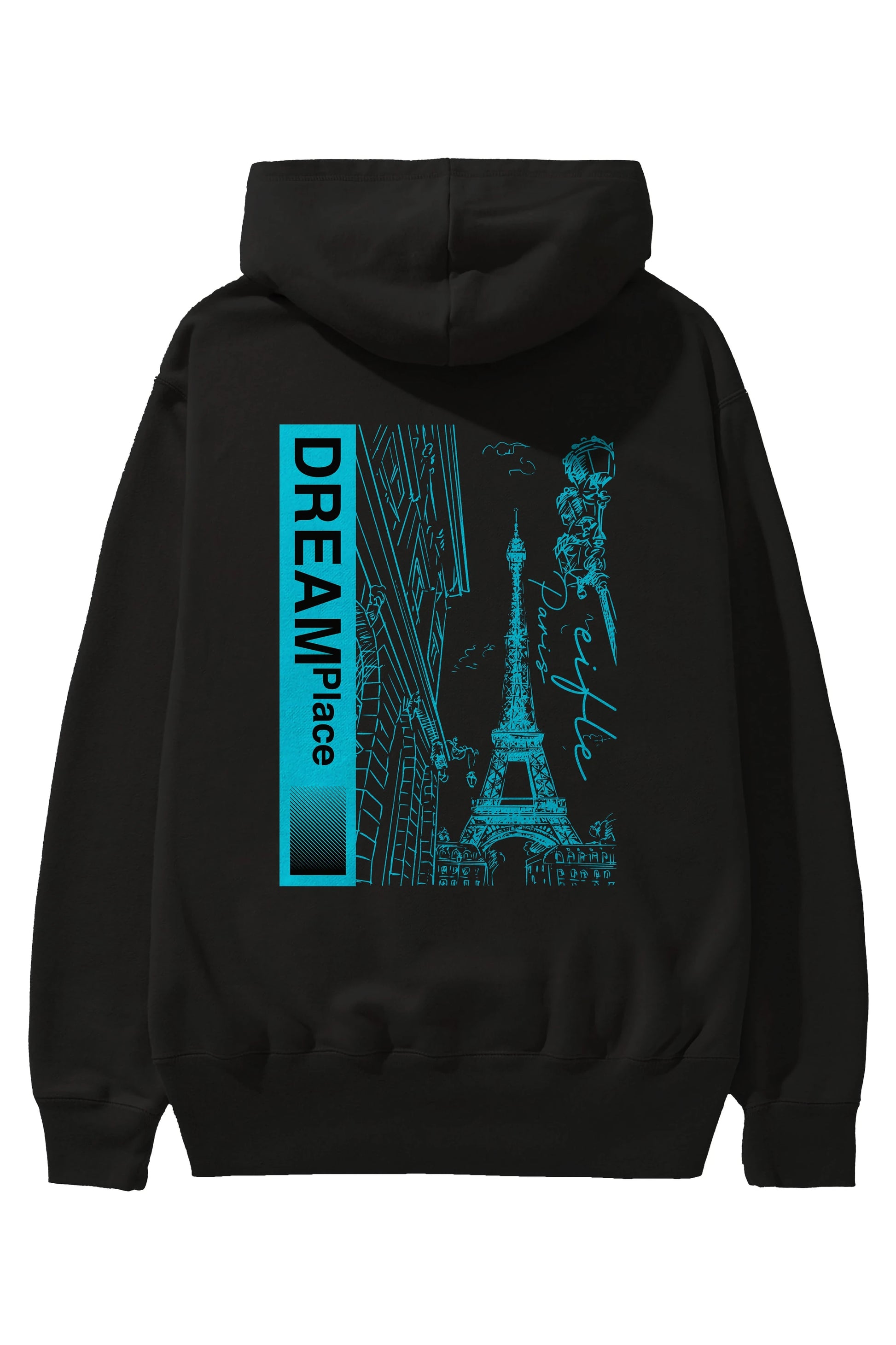 Dream Place Arka Baskılı Hoodie Oversize Kapüşonlu Sweatshirt Erkek Kadın Unisex
