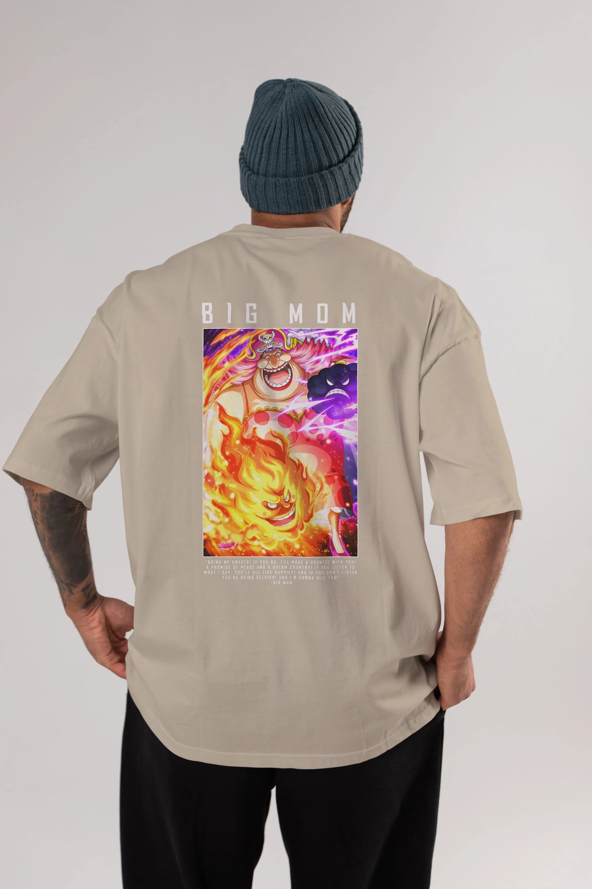 Charlotte Linlin Anime Arka Baskılı Oversize t-shirt Erkek Kadın Unisex %100 pamuk tişort