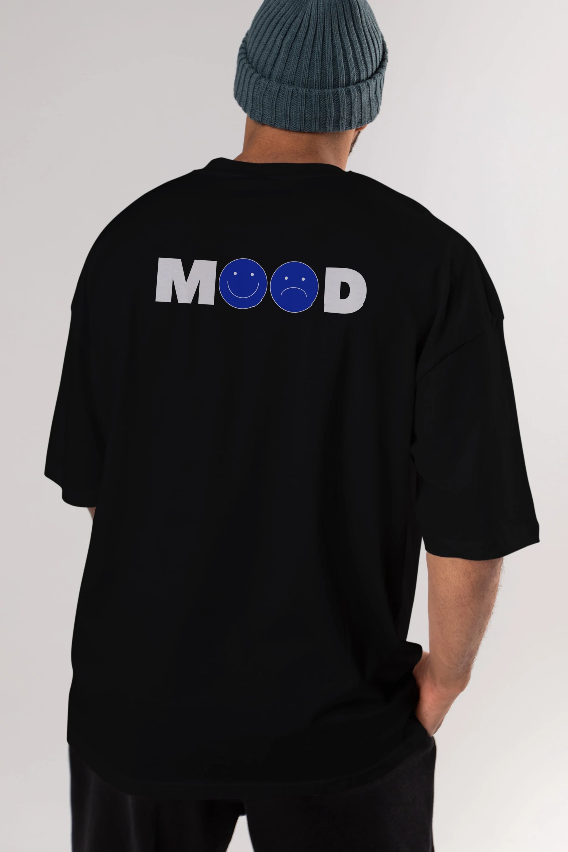 Mood Arka Baskılı Oversize t-shirt Erkek Kadın Unisex