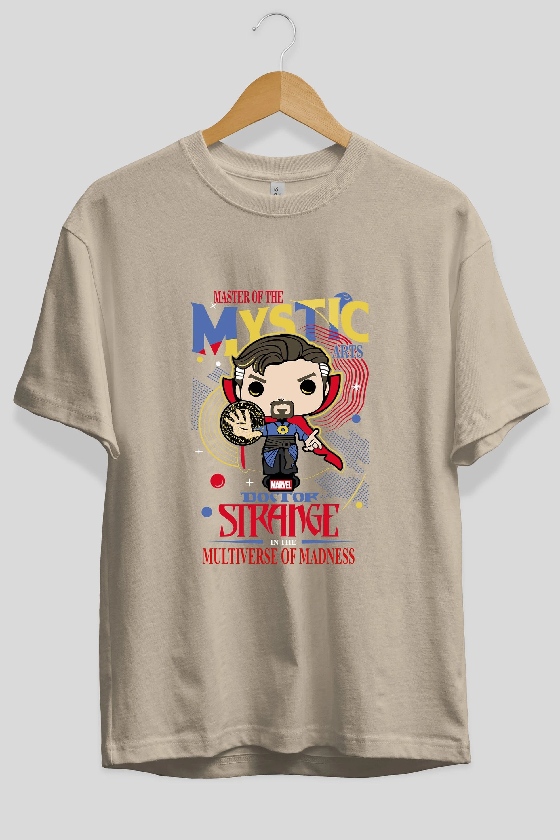 Doctor Strange Ön Baskılı Oversize t-shirt Erkek Kadın Unisex %100 Pamuk Bisiklet Yaka tişort