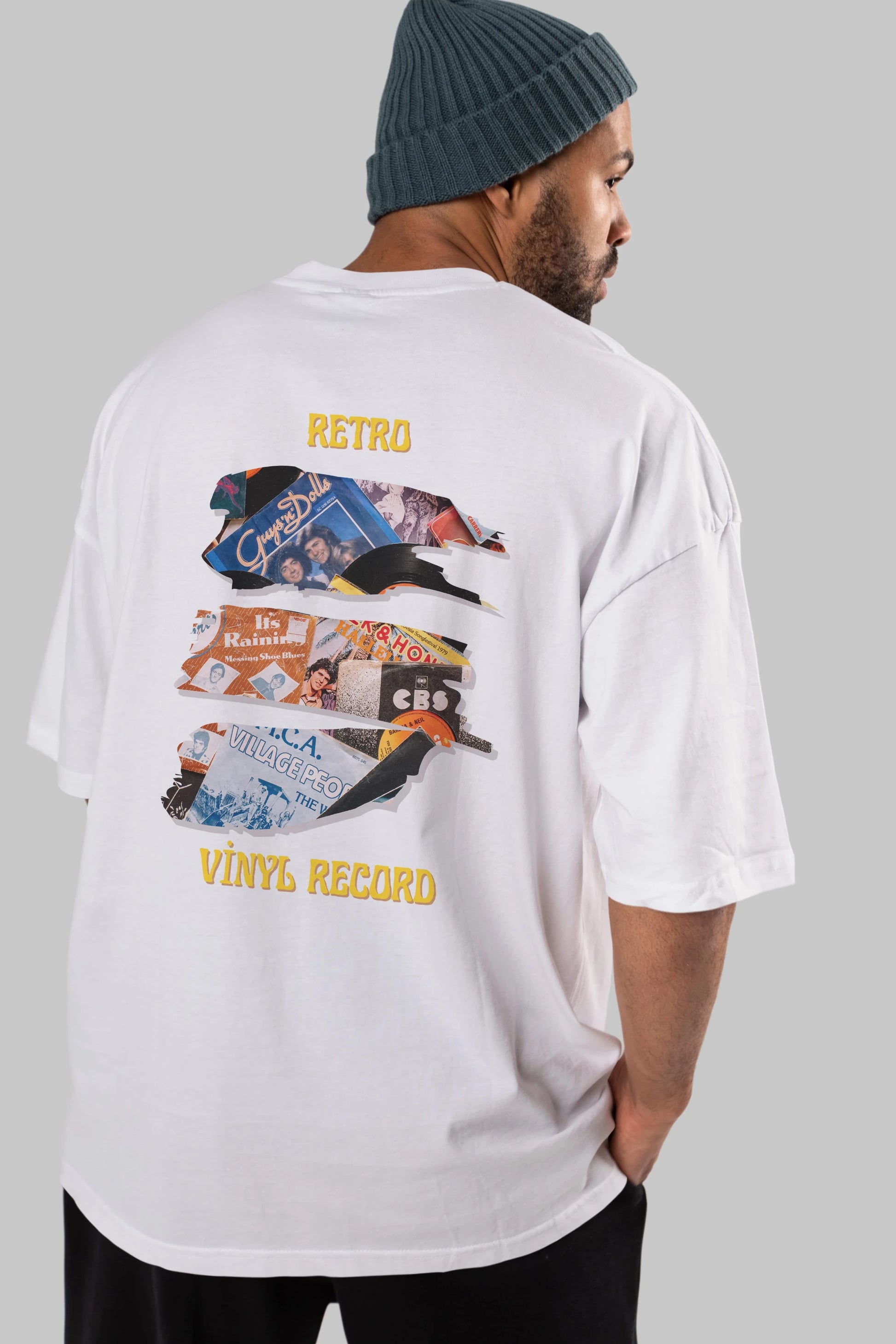 Retro Design Arka Baskılı Oversize t-shirt Erkek Kadın Unisex