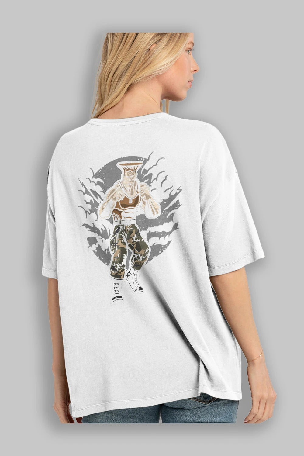 Guile Arka Baskılı Oversize t-shirt Erkek Kadın Unisex %100 Pamuk