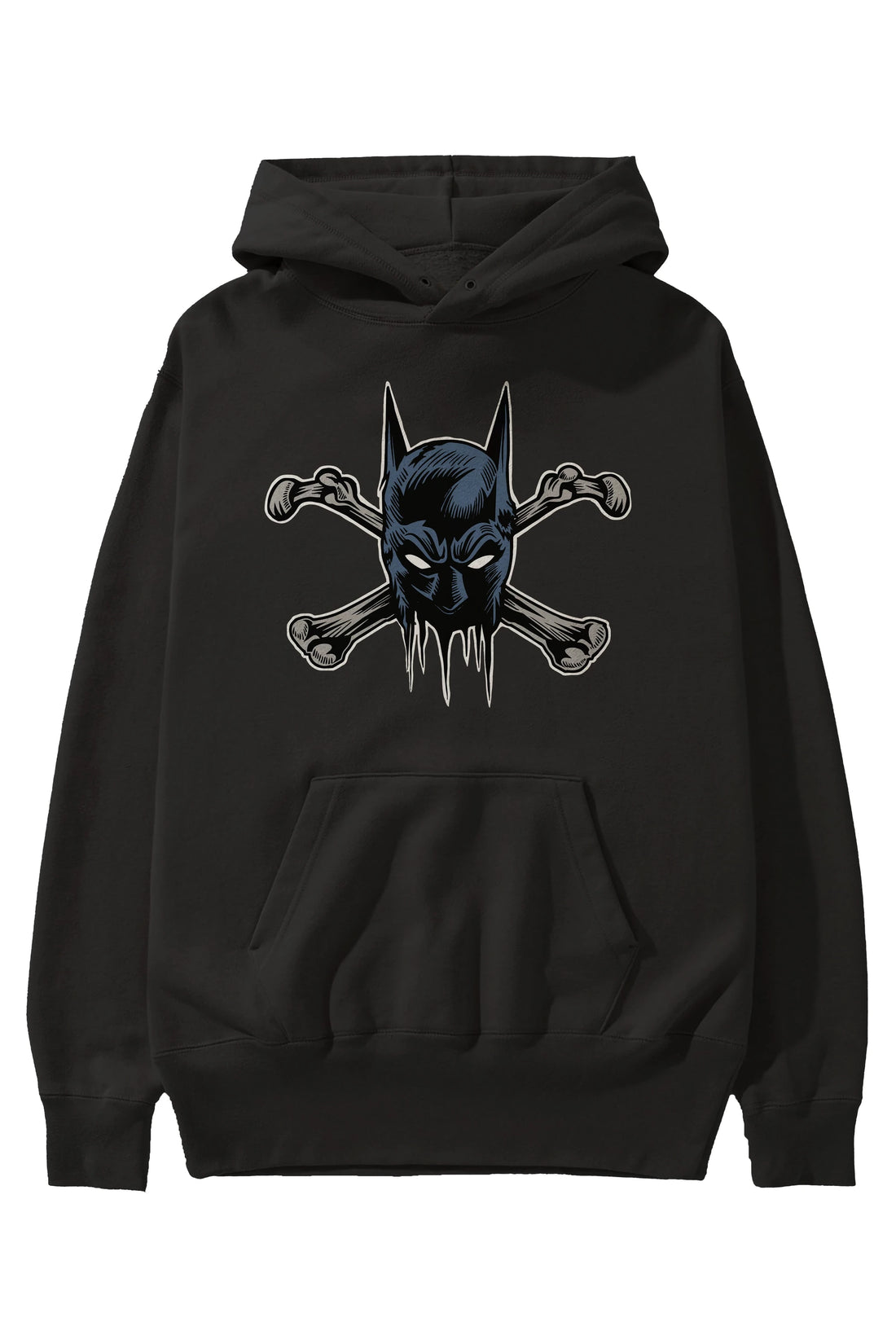 Batbones Ön Baskılı Hoodie Oversize Kapüşonlu Sweatshirt Erkek Kadın Unisex