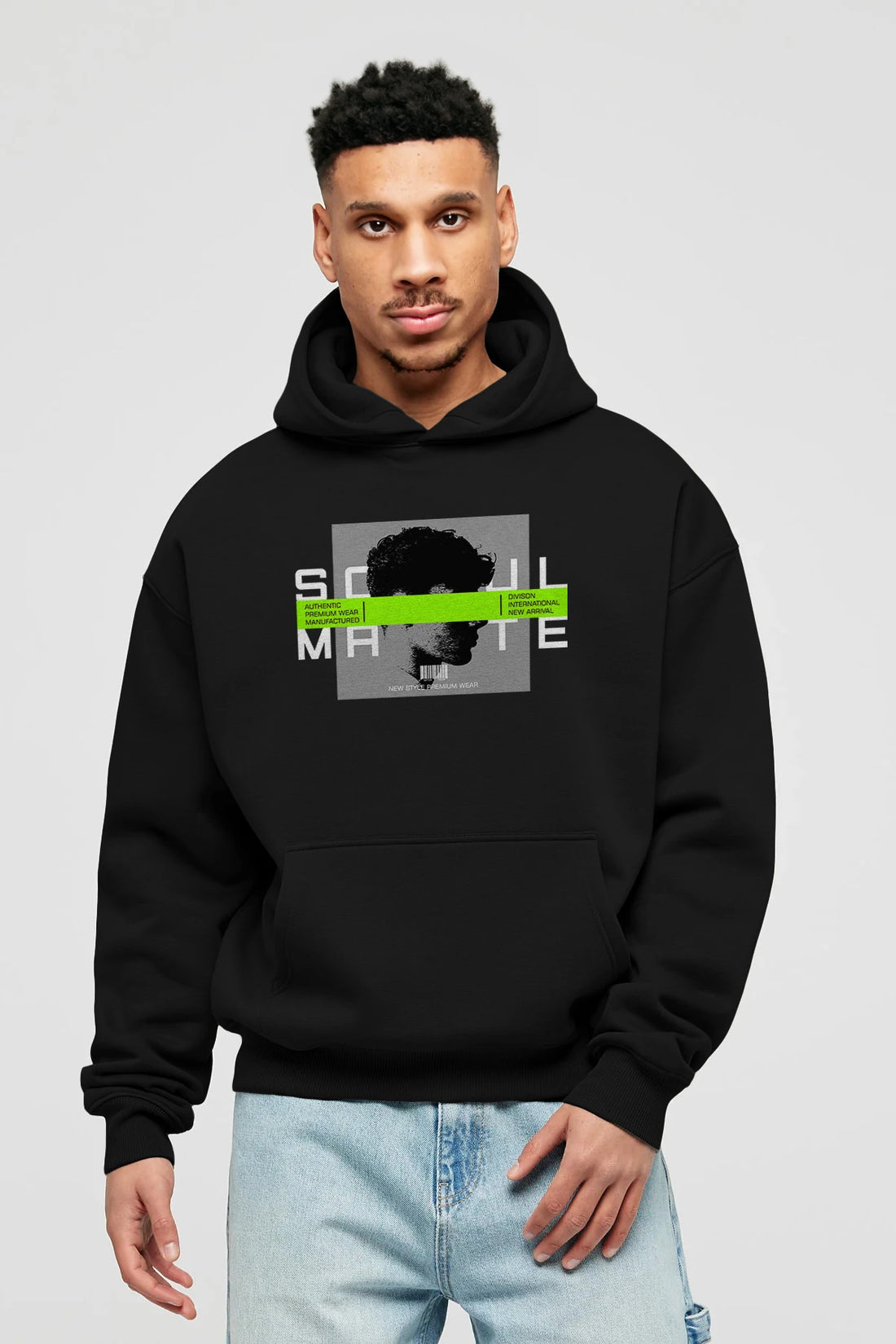 Soul Mate Ön Baskılı Hoodie Oversize Kapüşonlu Sweatshirt Erkek Kadın Unisex