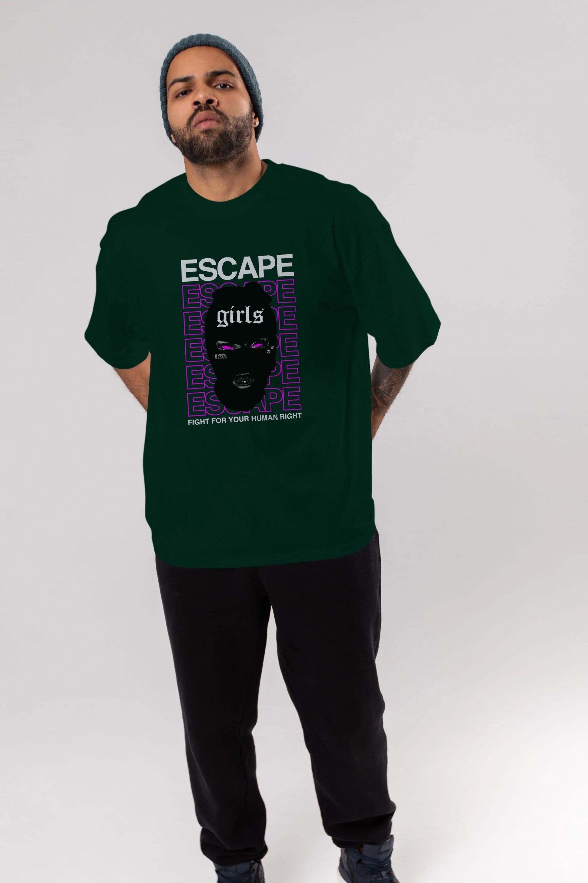 Escape Girl Ön Baskılı Oversize t-shirt Erkek Kadın Unisex