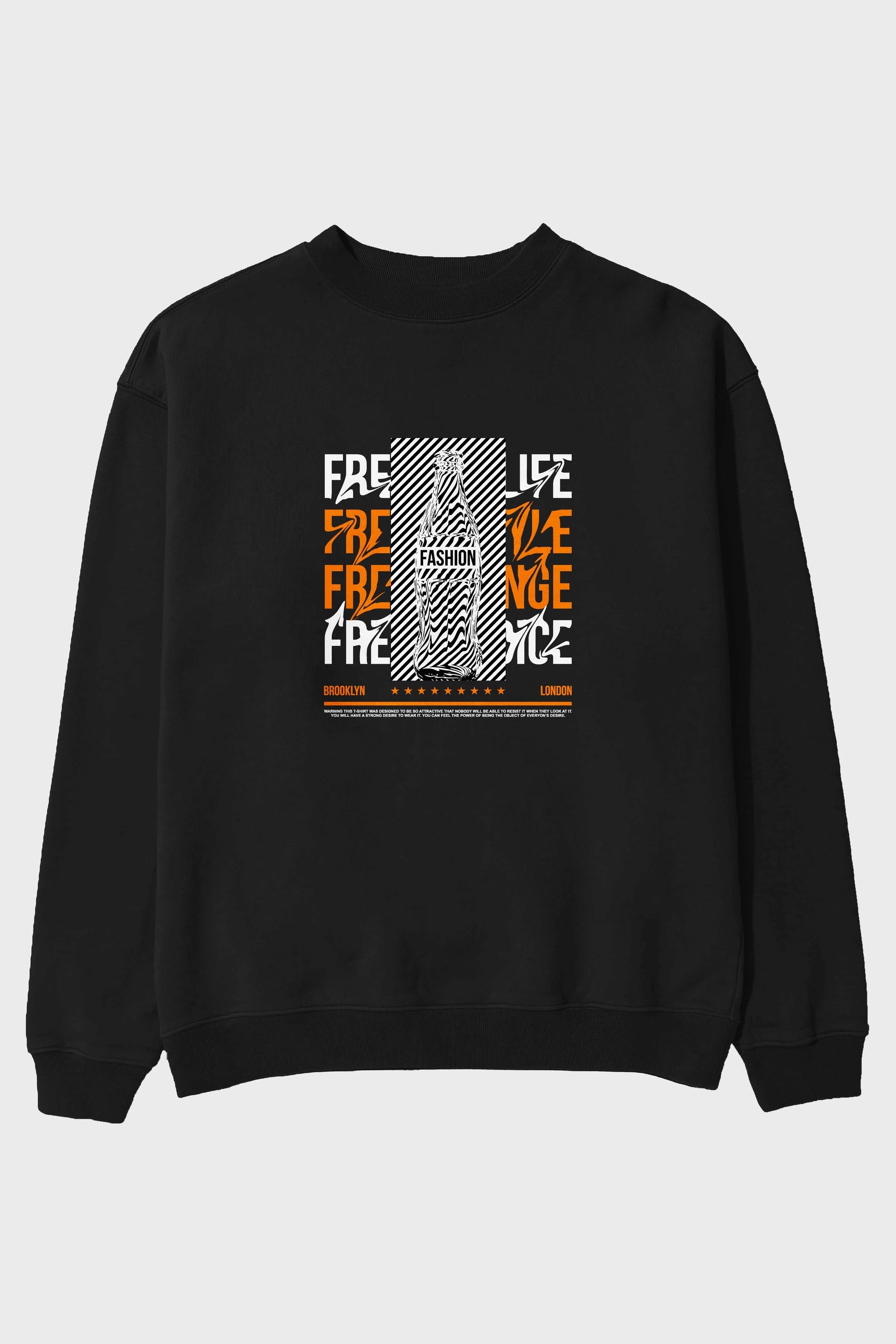 Freedom Life Ön Baskılı Oversize Sweatshirt Erkek Kadın Unisex