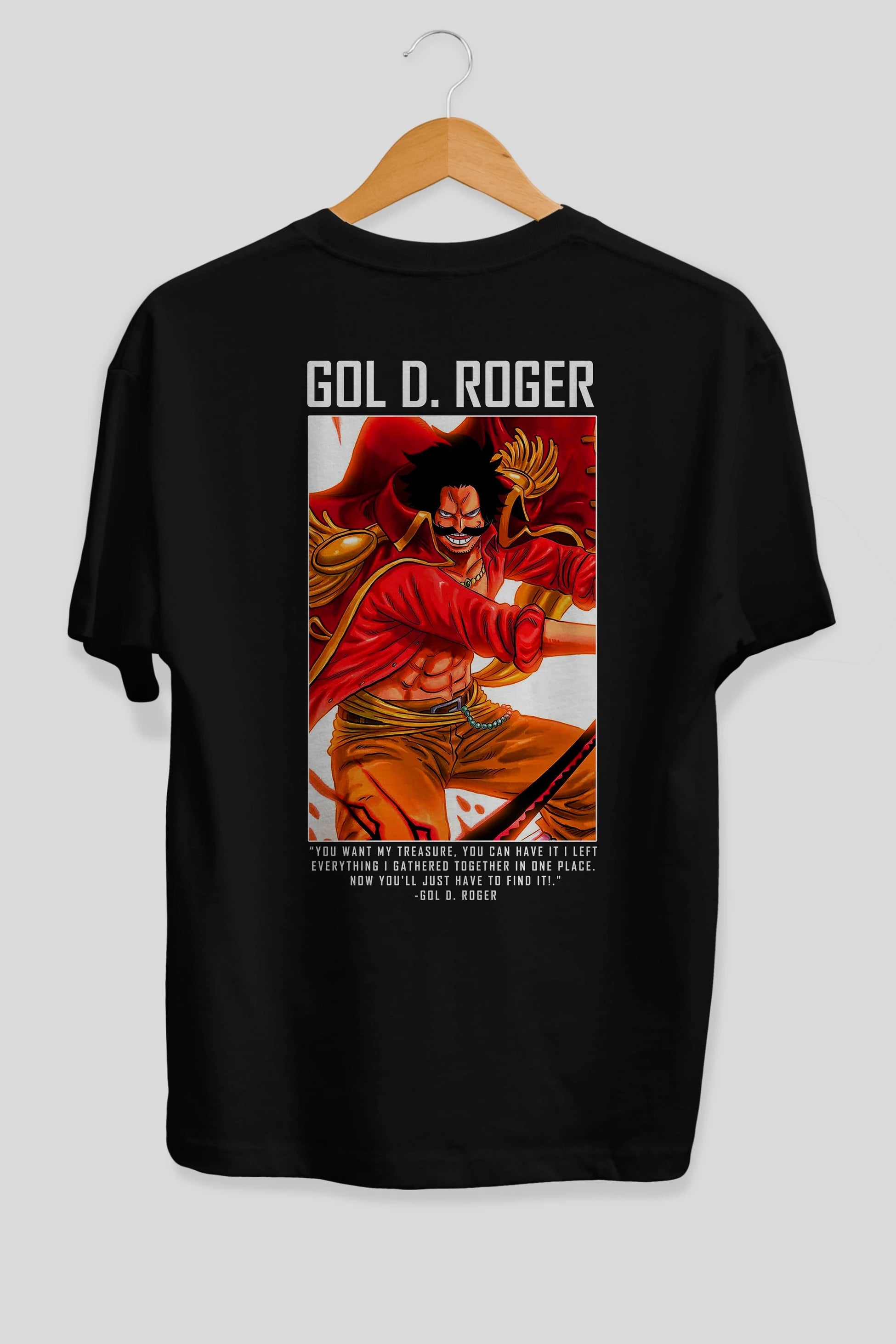 Gol D. Roger Anime Arka Baskılı Oversize t-shirt Erkek Kadın Unisex %100 pamuk tişort