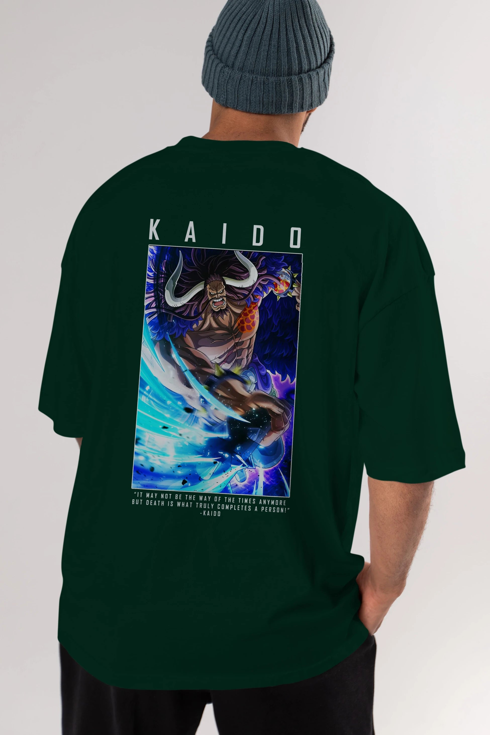 Kaido 2 Anime Arka Baskılı Oversize t-shirt Erkek Kadın Unisex %100 pamuk tişort