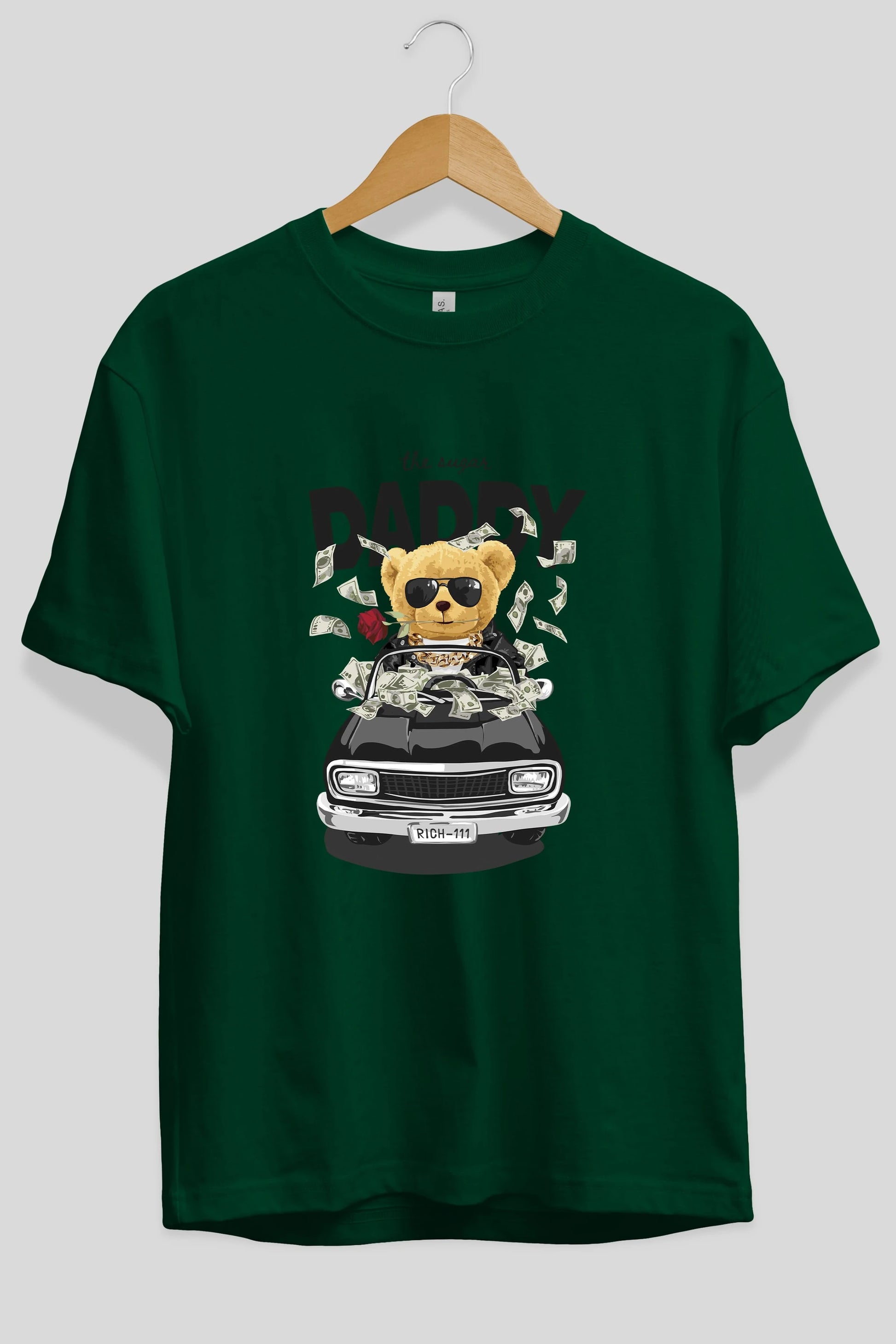 Teddy Bear Daddy Ön Baskılı Oversize t-shirt Erkek Kadın Unisex %100 Pamuk