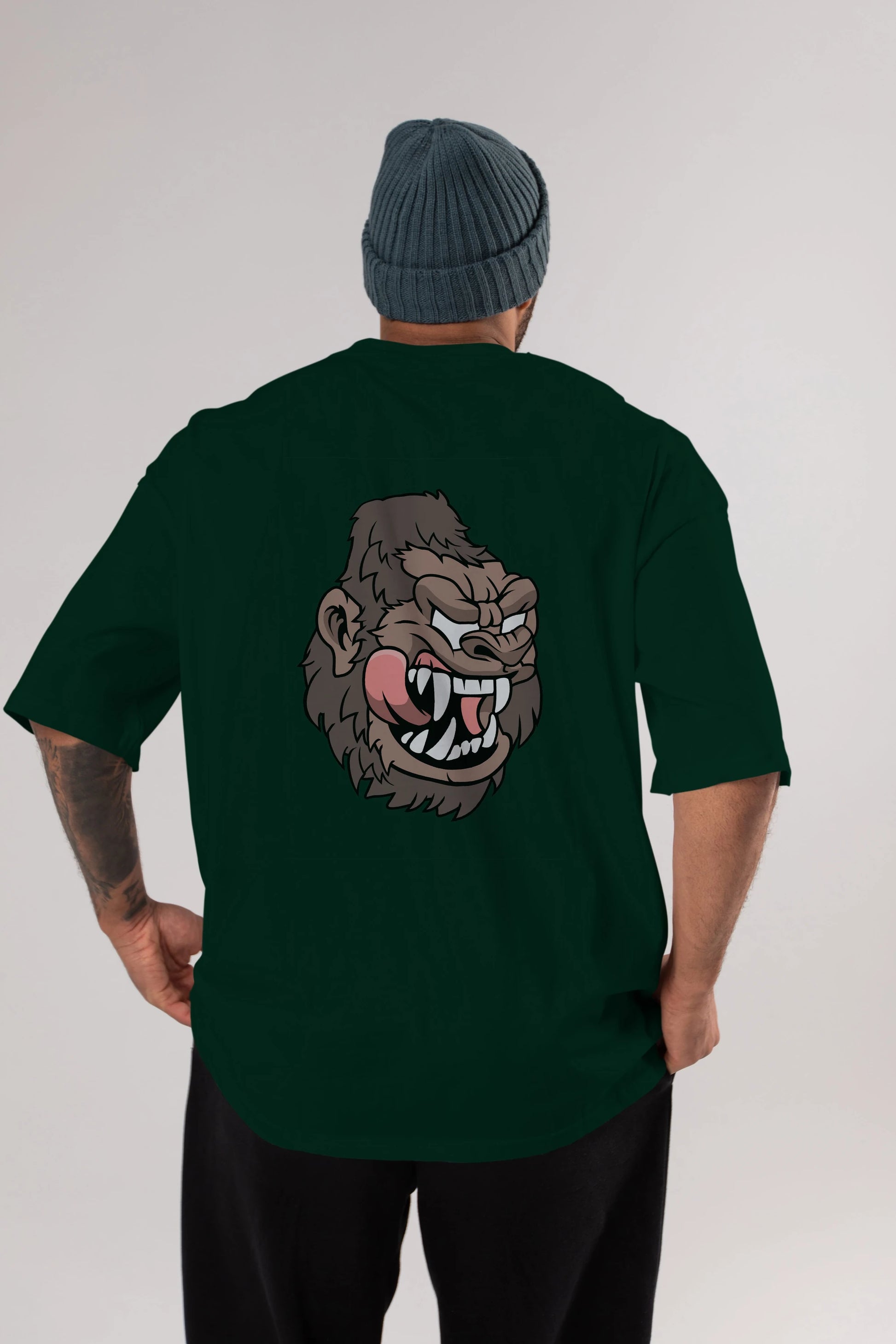 Big Gorilla Arka Baskılı Oversize t-shirt Erkek Kadın Unisex %100 Pamuk tişort