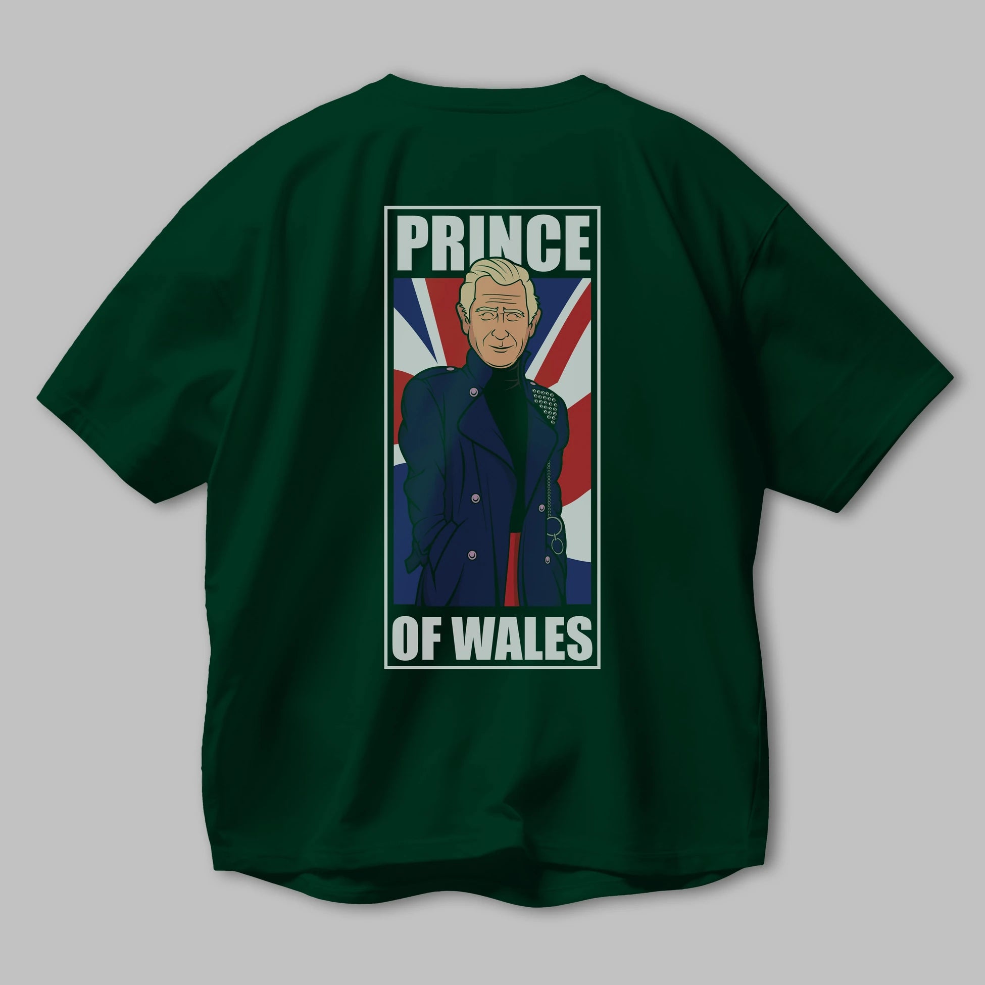 Prince Charles Arka Baskılı Oversize t-shirt Erkek Kadın Unisex %100 Pamuk tişort
