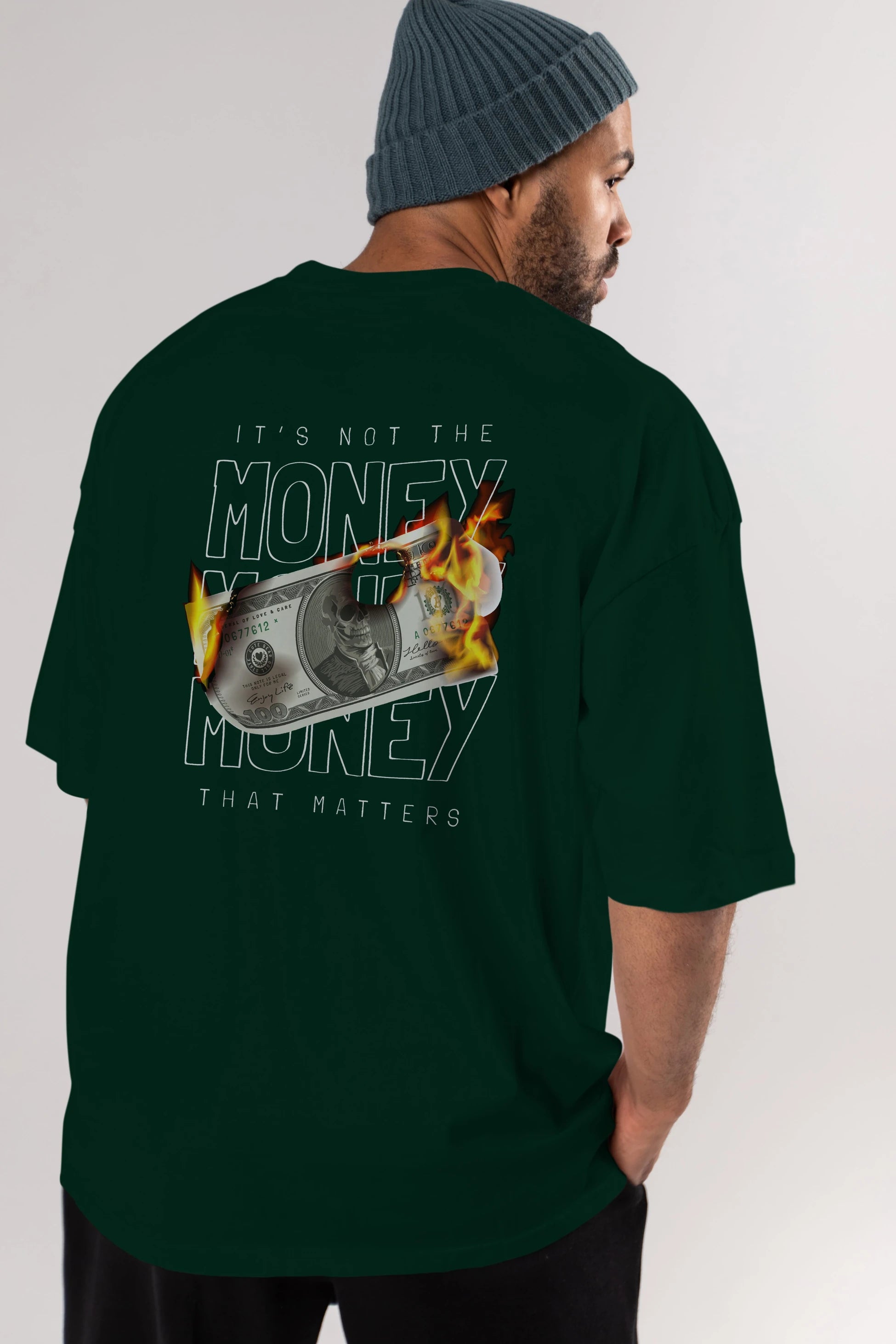 Teddy Bear Its Not The Money Arka Baskılı Oversize t-shirt Erkek Kadın Unisex %100 Pamuk