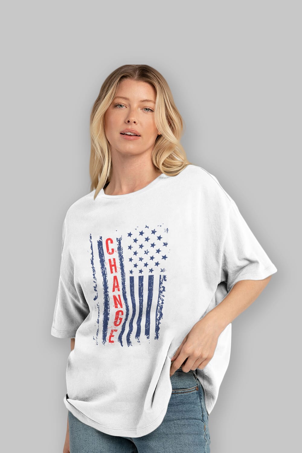 Change Ön Baskılı Oversize t-shirt Erkek Kadın Unisex