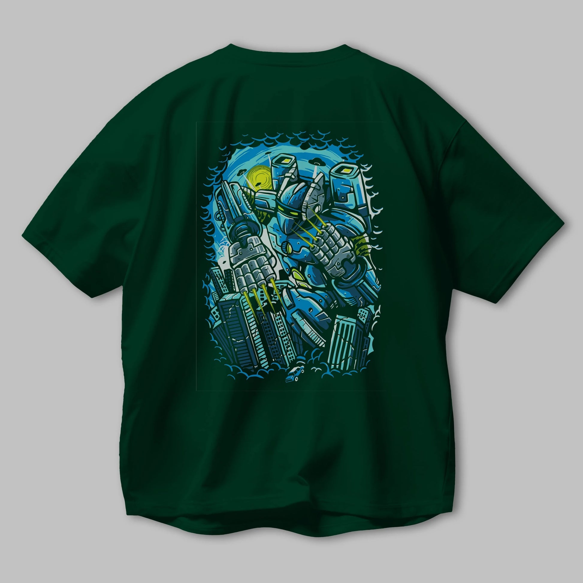 Destroy The City Arka Baskılı Oversize t-shirt Erkek Kadın Unisex %100 Pamuk
