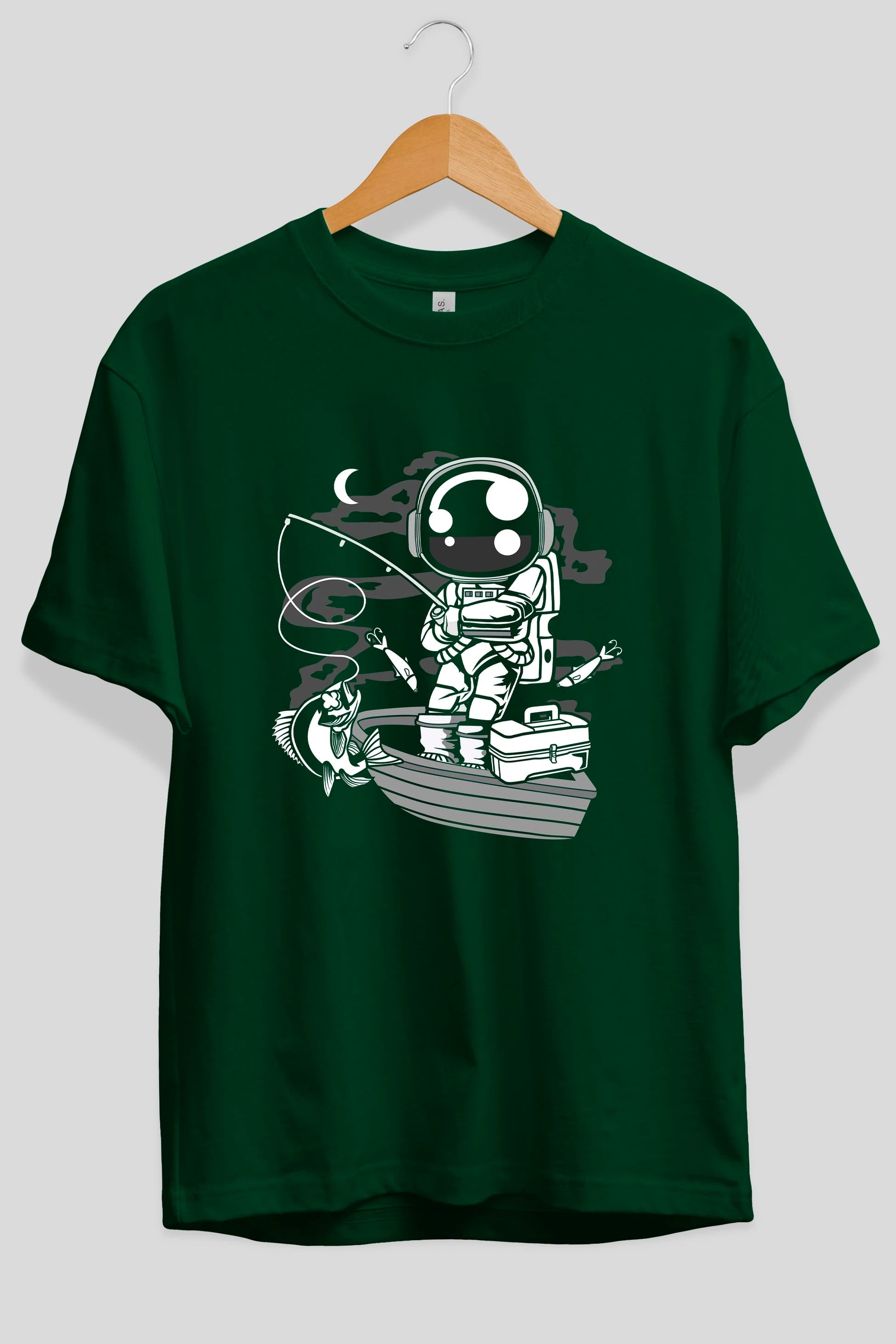 Astronaut Fisherman Ön Baskılı Oversize t-shirt Erkek Kadın Unisex