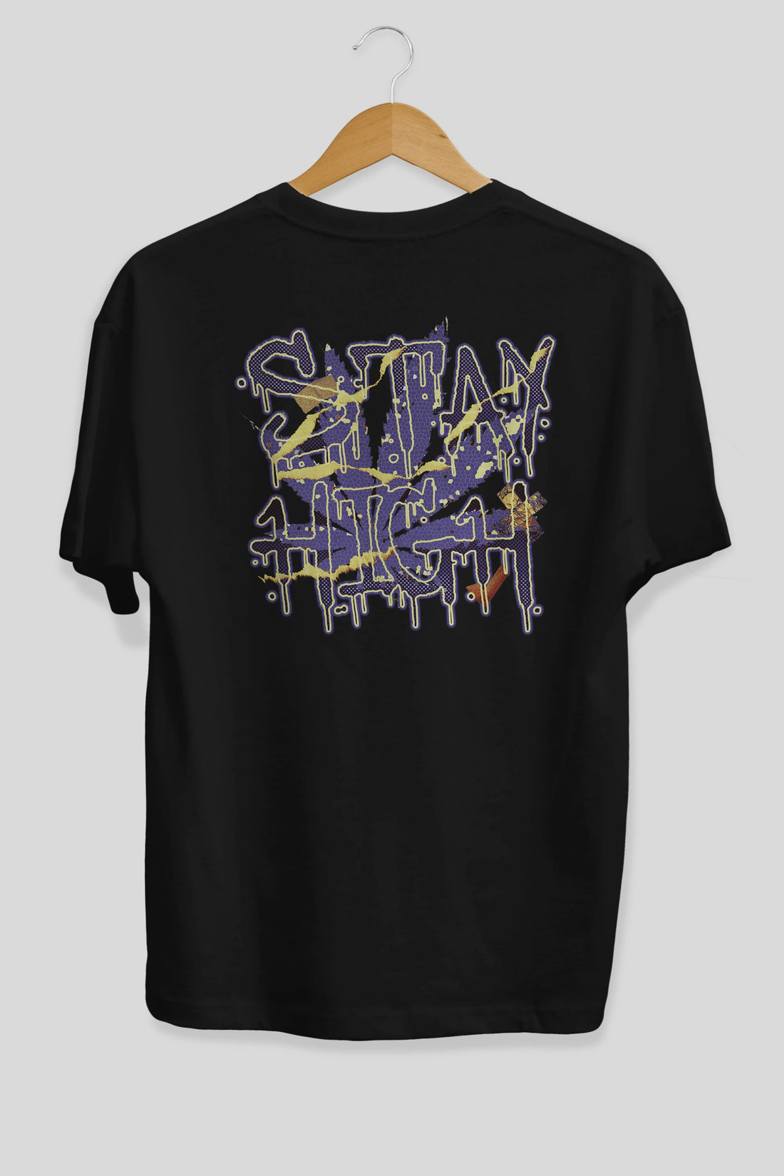 Stay High Arka Baskılı Oversize t-shirt Erkek Kadın Unisex