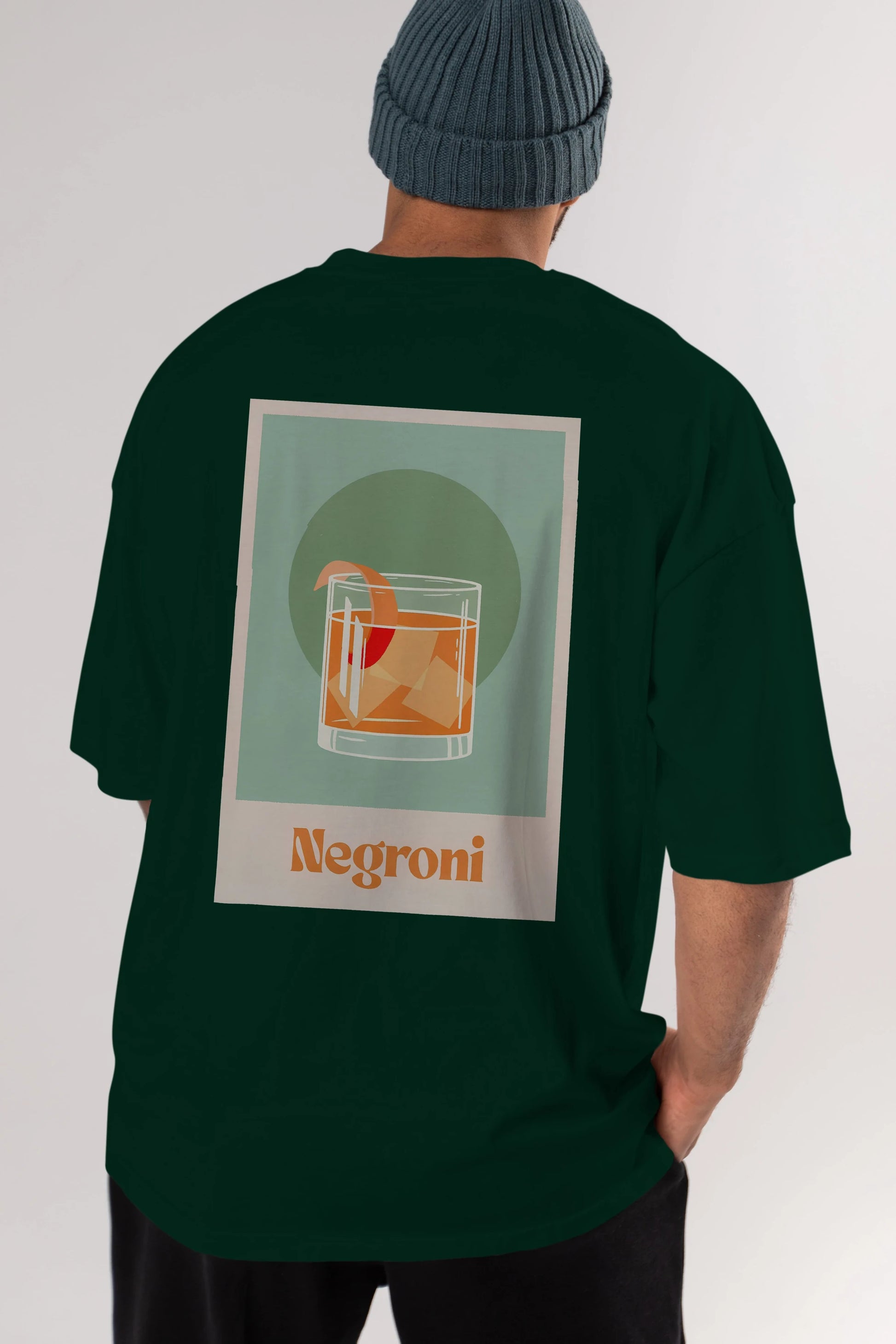 Negroni 5 Arka Baskılı Oversize t-shirt Erkek Kadın Unisex %100 Pamuk Bisiklet Yaka tişort