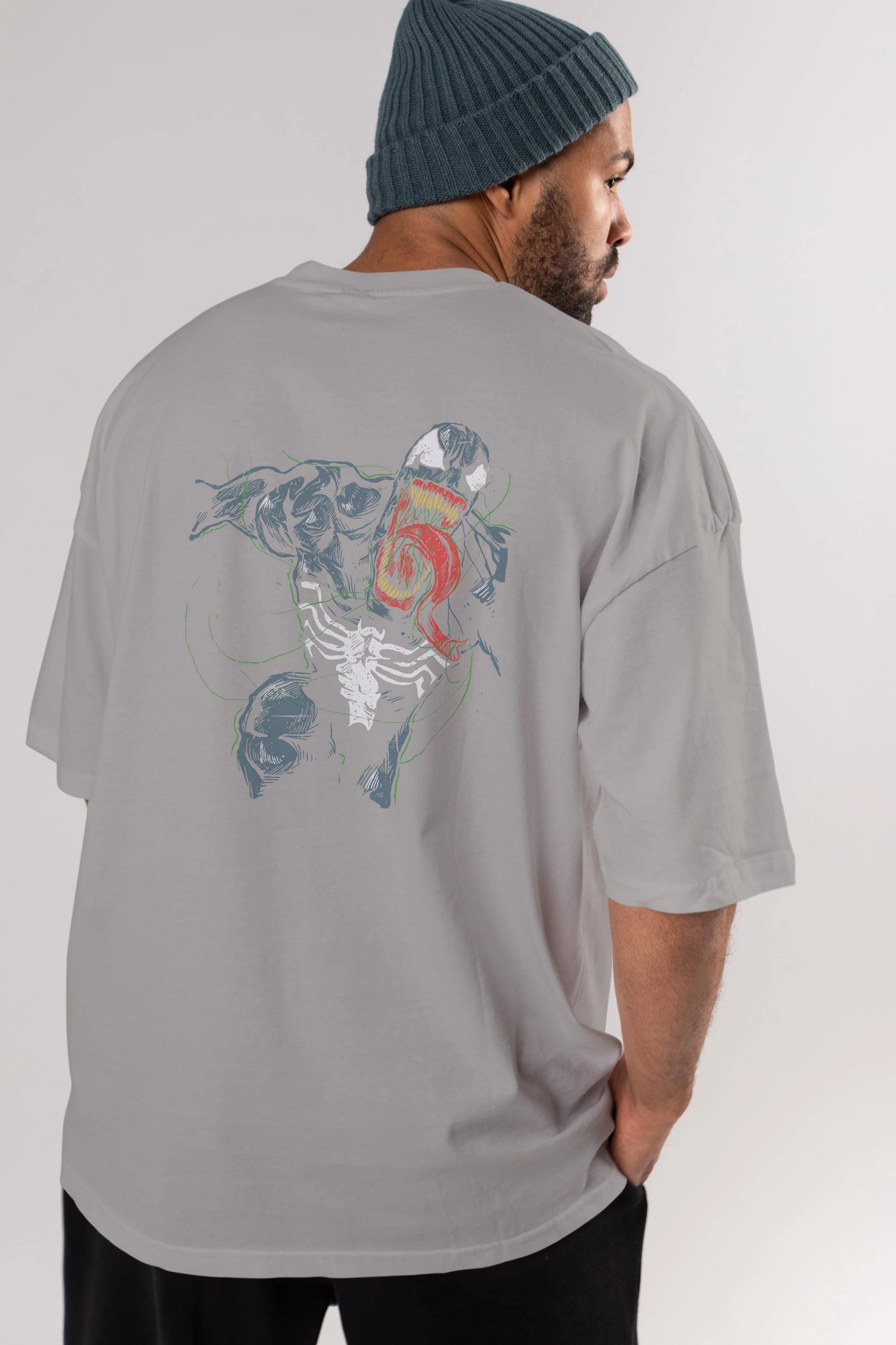 Venom (6) Arka Baskılı Oversize t-shirt Erkek Kadın Unisex %100 Pamuk Bisiklet Yaka tişort