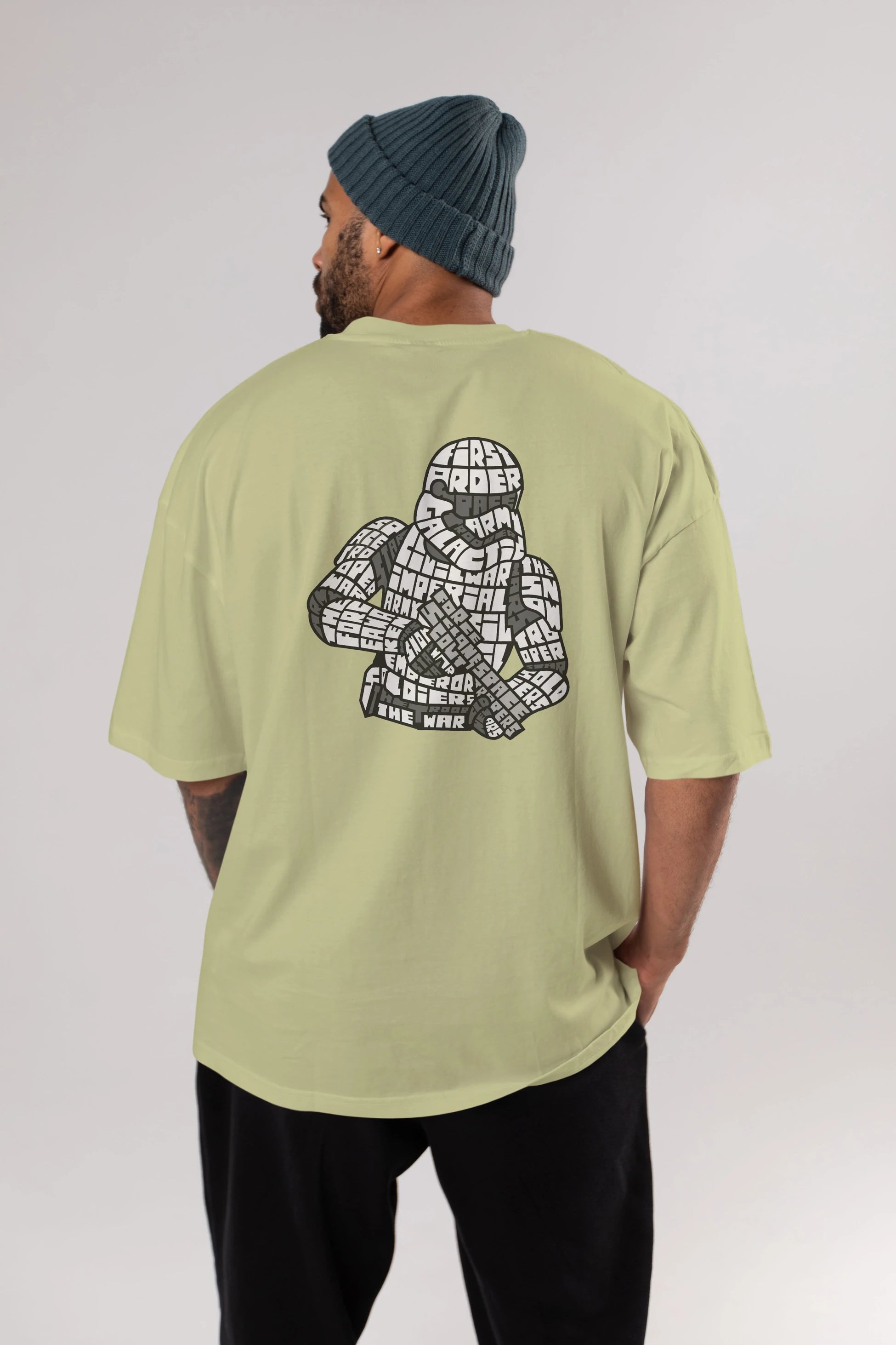 First Order Arka Baskılı Oversize t-shirt %100 pamuk Erkek Kadın Unisex