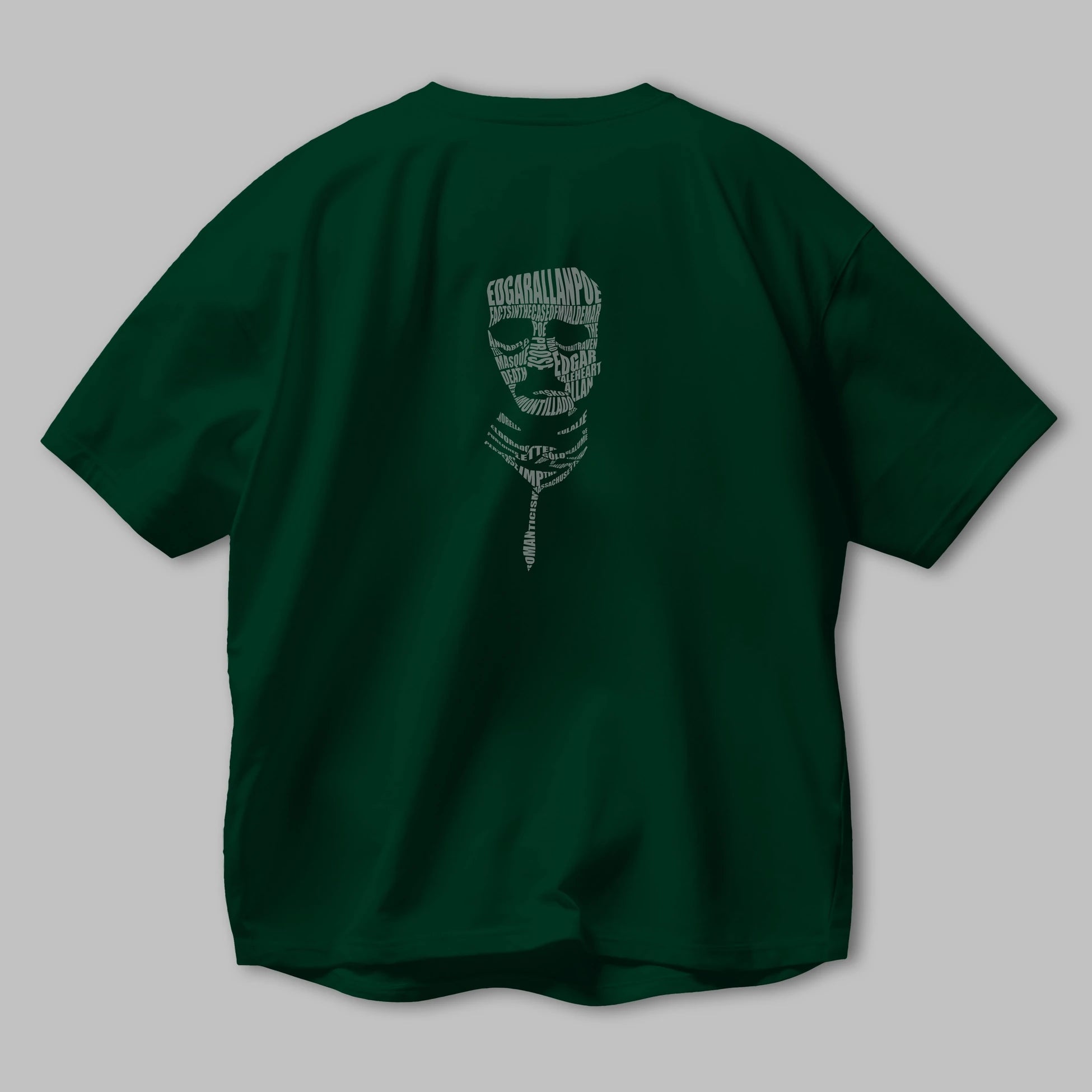 Edgar Alan Poe Calligram Arka Baskılı Oversize t-shirt %100 pamuk Erkek Kadın Unisex