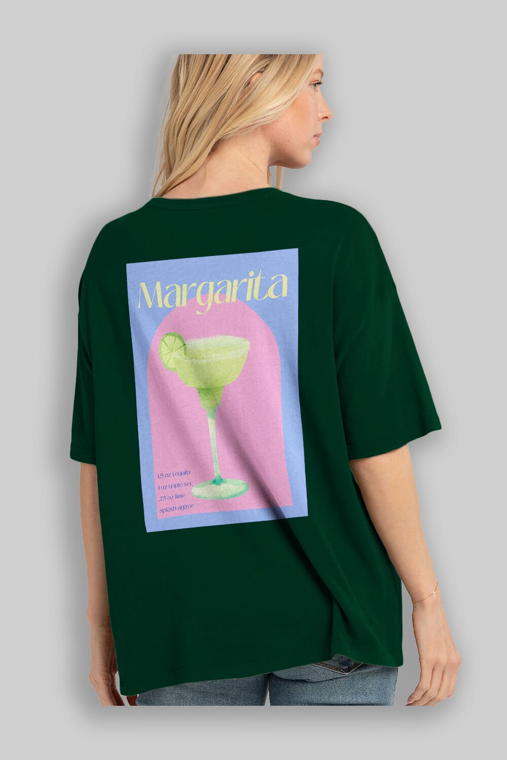 Margarita 6 Arka Baskılı Oversize t-shirt Erkek Kadın Unisex %100 Pamuk Bisiklet Yaka tişort