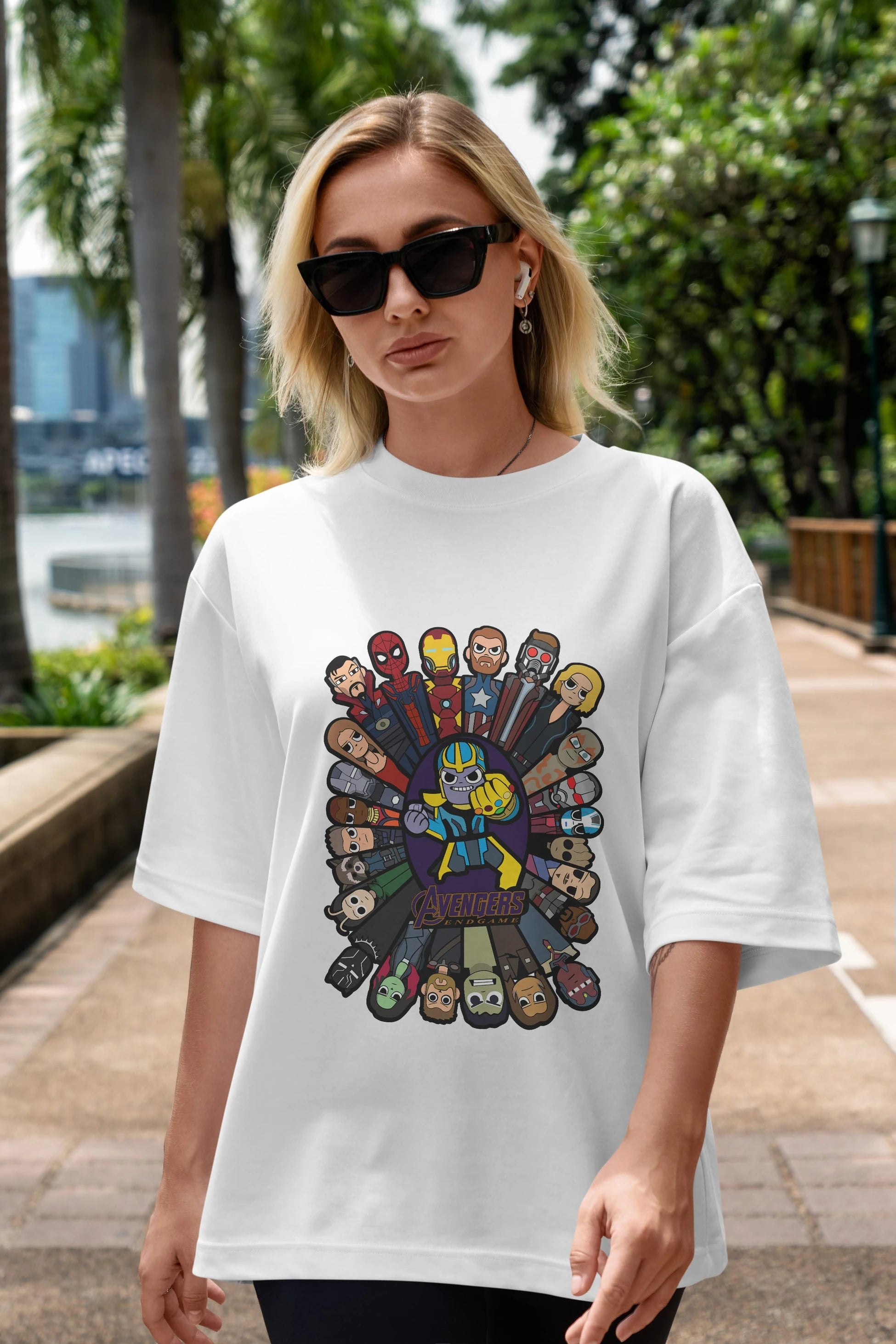 The Avengers (2) Ön Baskılı Oversize t-shirt Erkek Kadın Unisex %100 Pamuk Bisiklet Yaka tişort