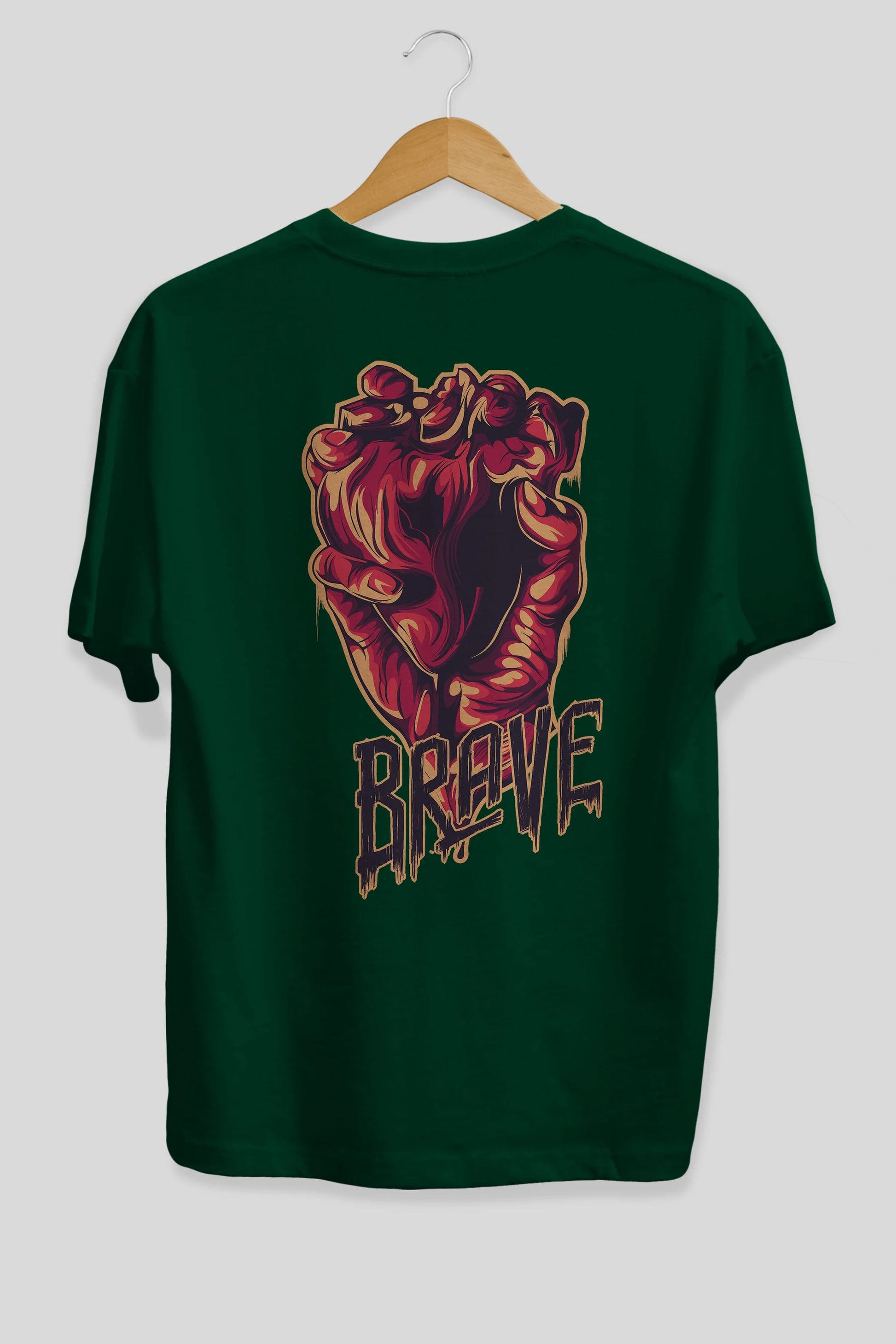 Brave Streetwear Arka Baskılı Oversize t-shirt Erkek Kadın Unisex