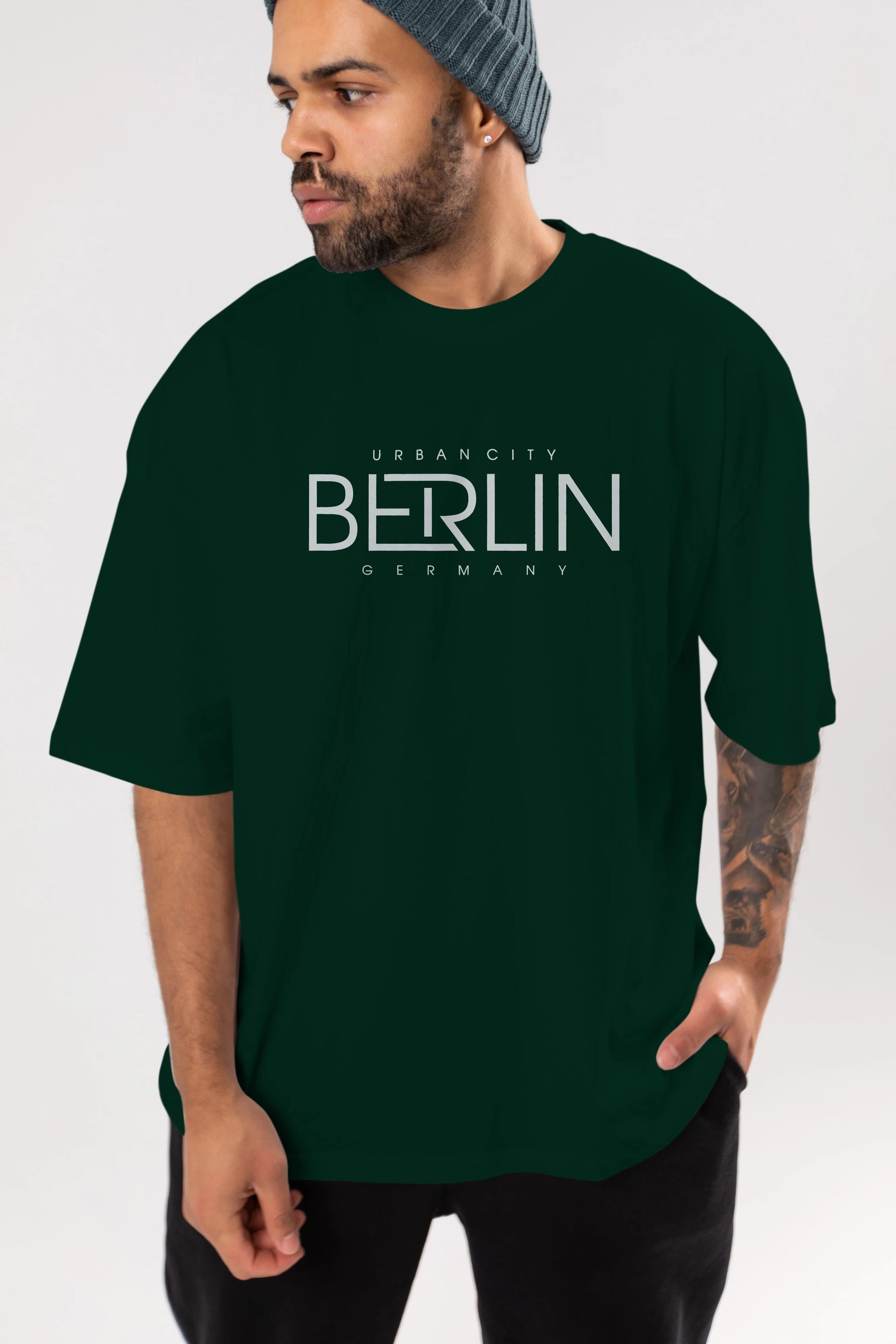 Berlin Ön Baskılı Oversize t-shirt Erkek Kadın Unisex