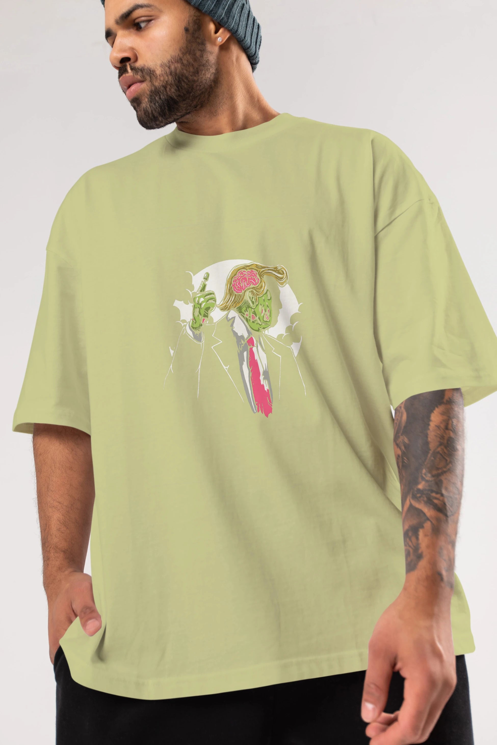 Make Zombie Great Again Ön Baskılı Oversize t-shirt Erkek Kadın Unisex %100 Pamuk tişort